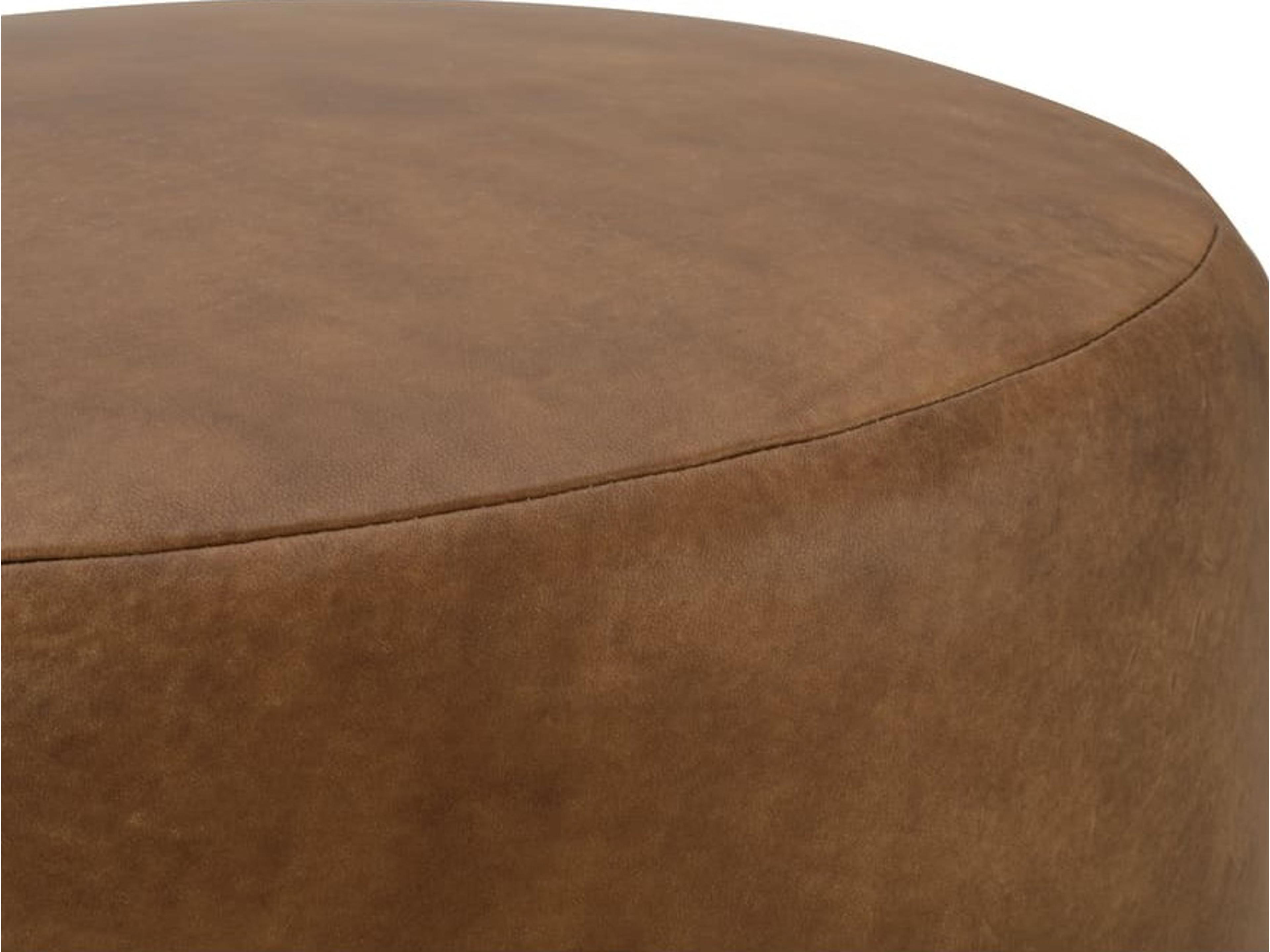 Rowe Cocoa Brown Leather Ottoman