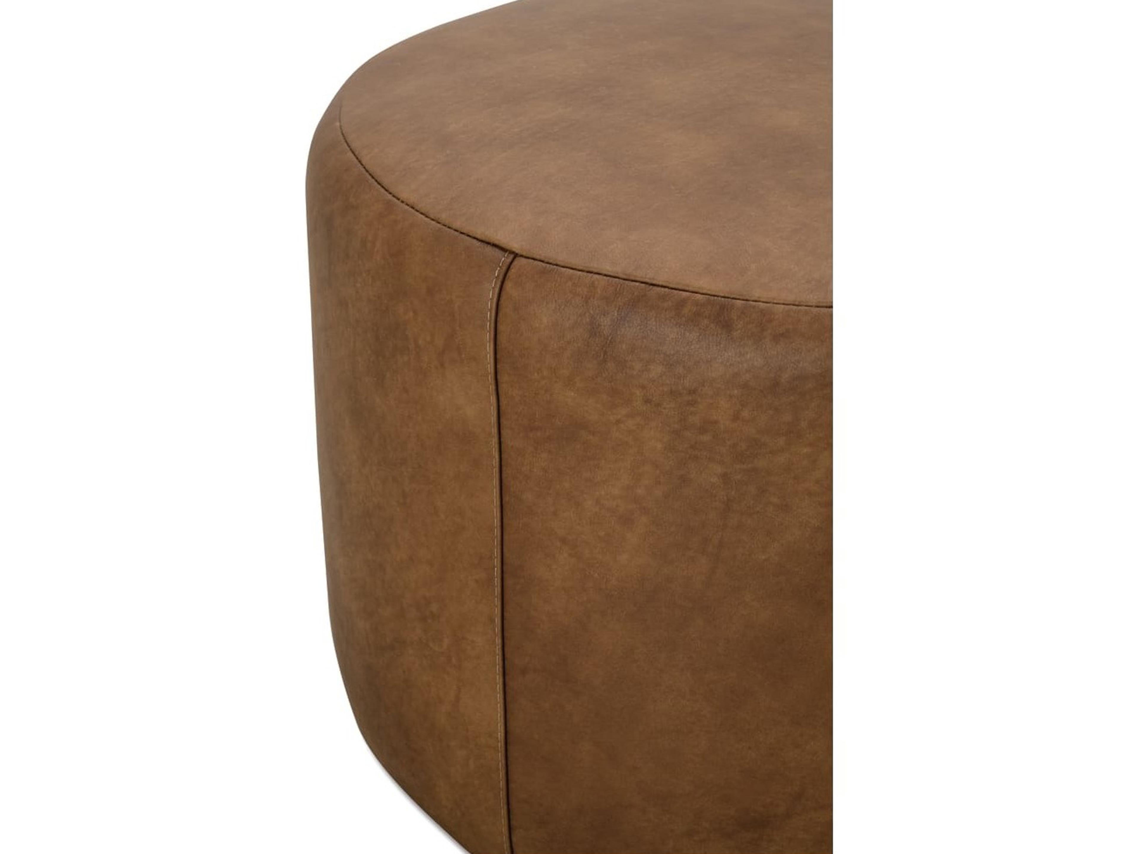 Rowe Cocoa Brown Leather Ottoman