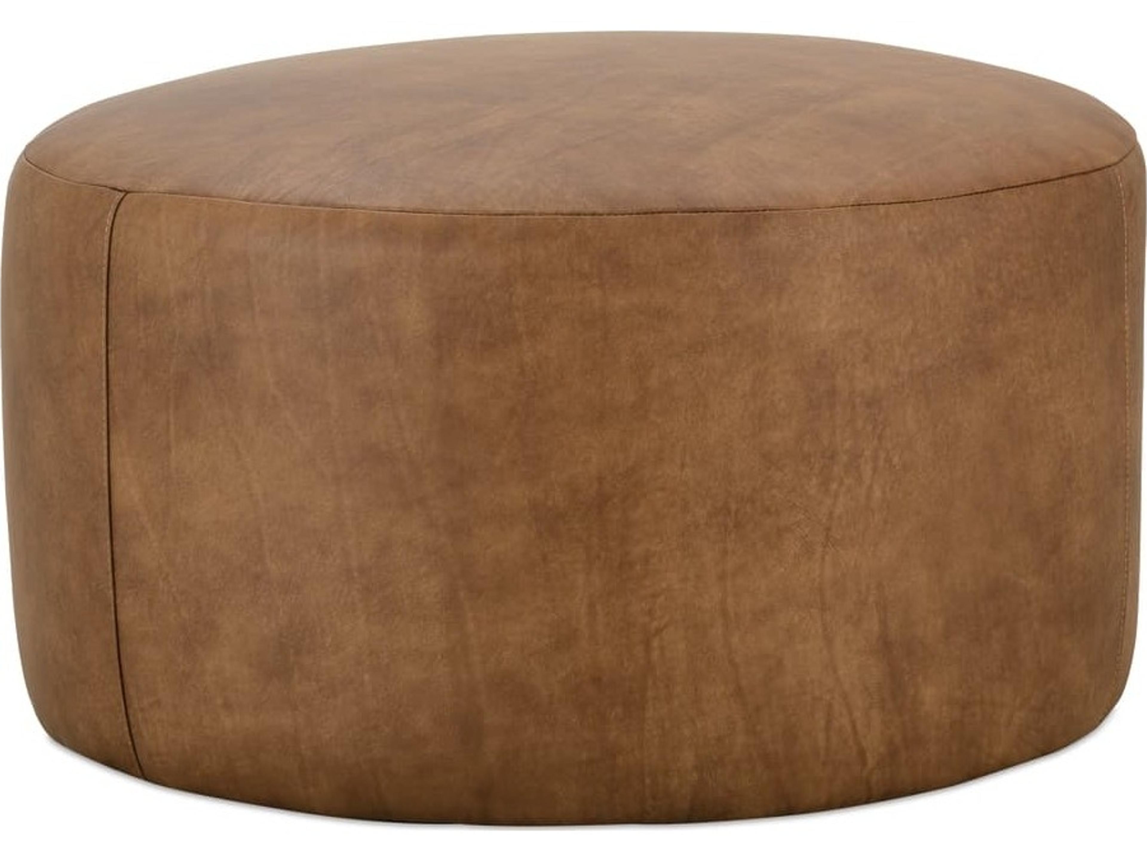 Cleo Brown Leather Ottoman