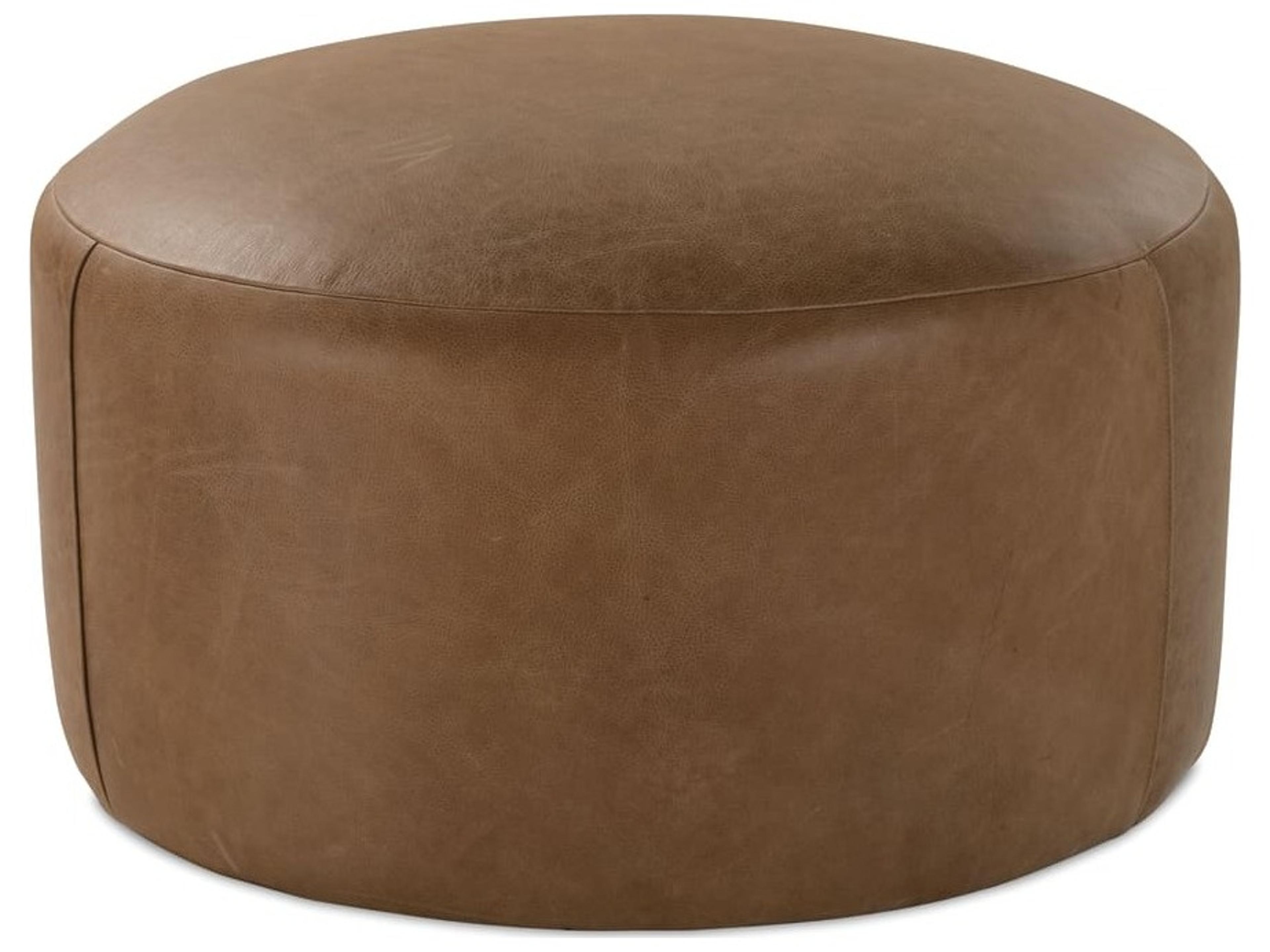 Cleo Brown Leather Ottoman