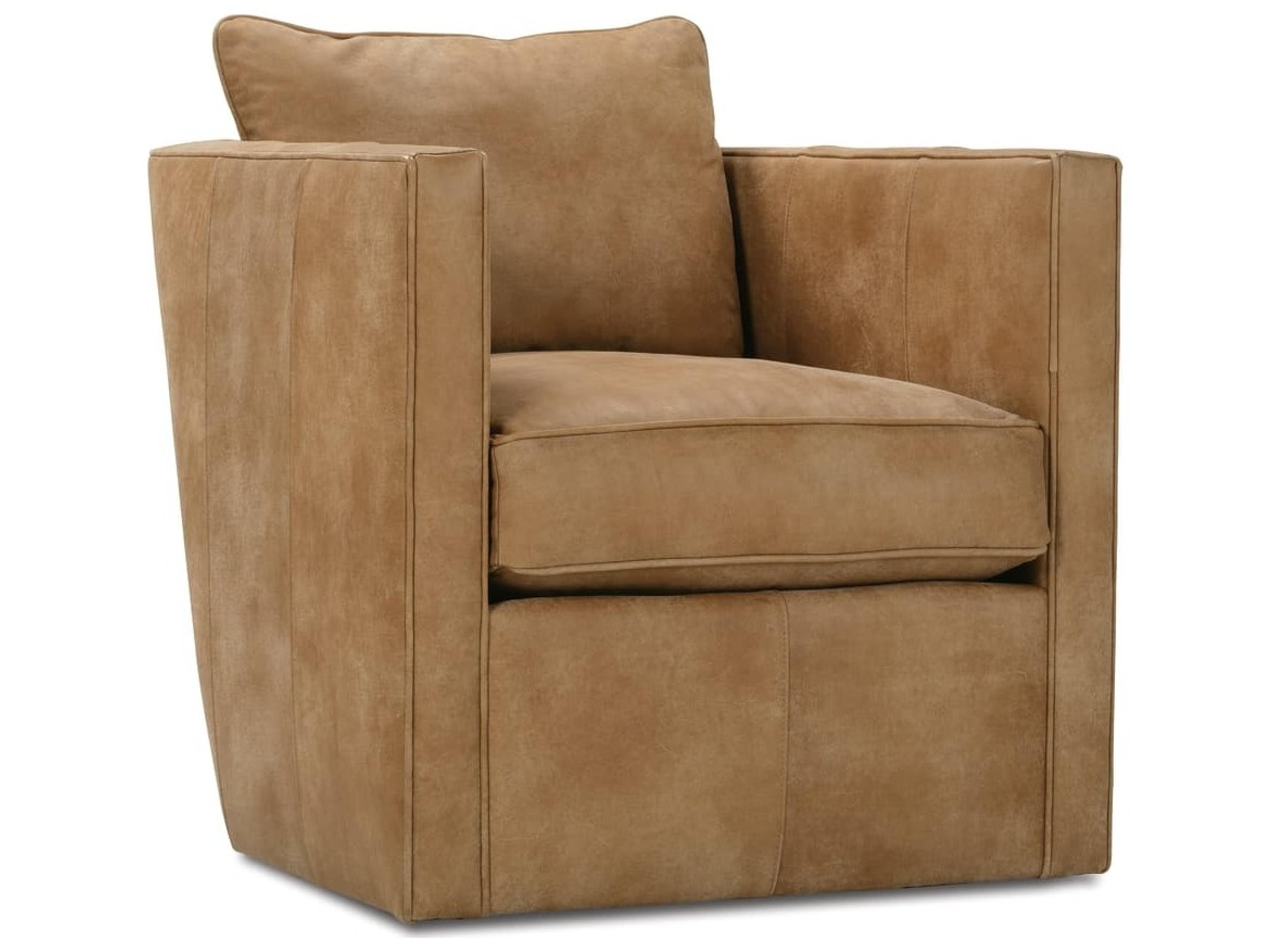 Rowe Rothko Swivel Brown Fabric Accent Swivel Chair