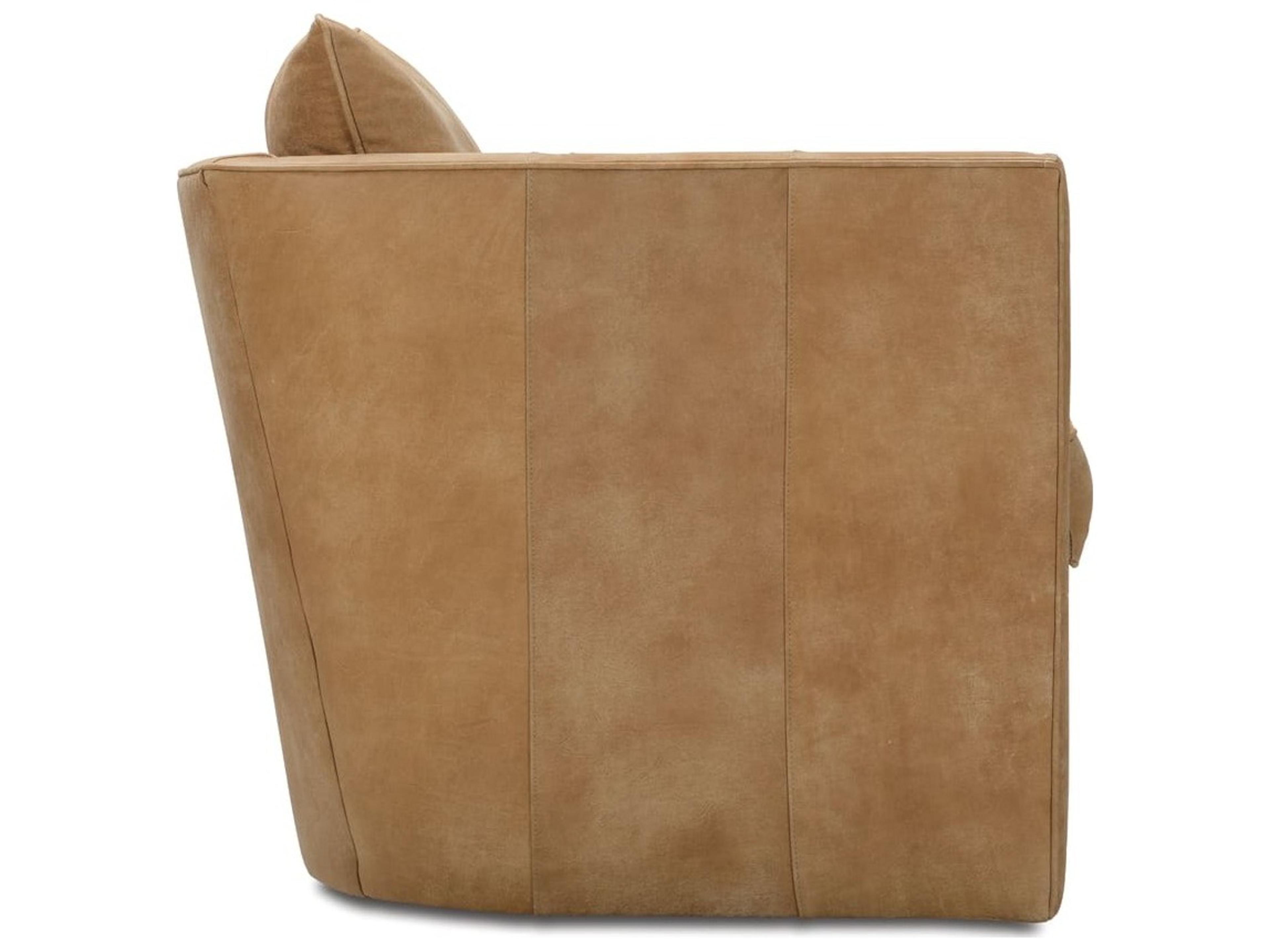 Rowe Rothko Swivel Brown Fabric Accent Swivel Chair