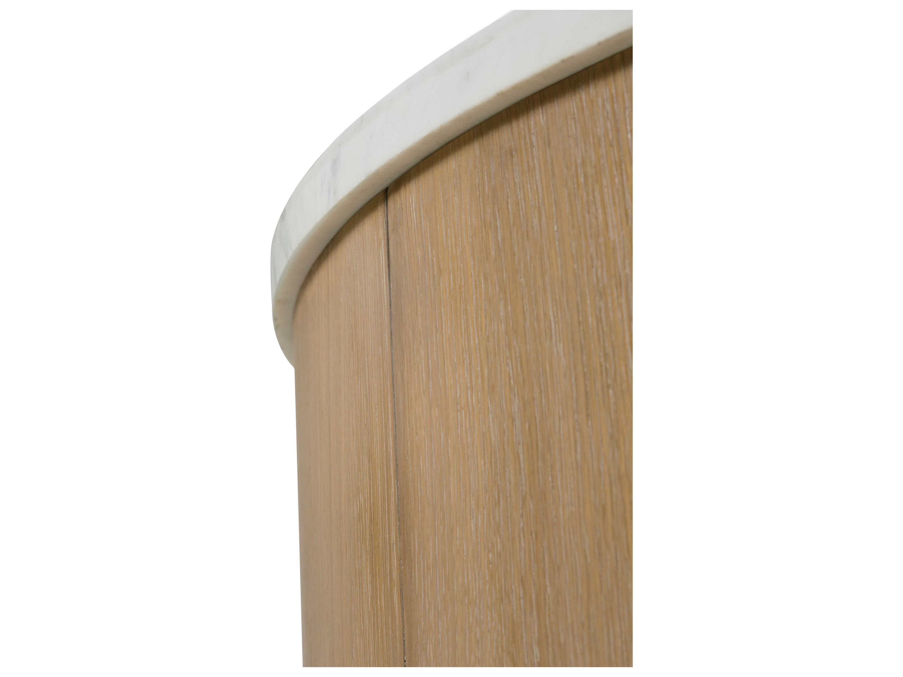 Rowe Delray Round Marble Carrara Bridle Cocktail Table