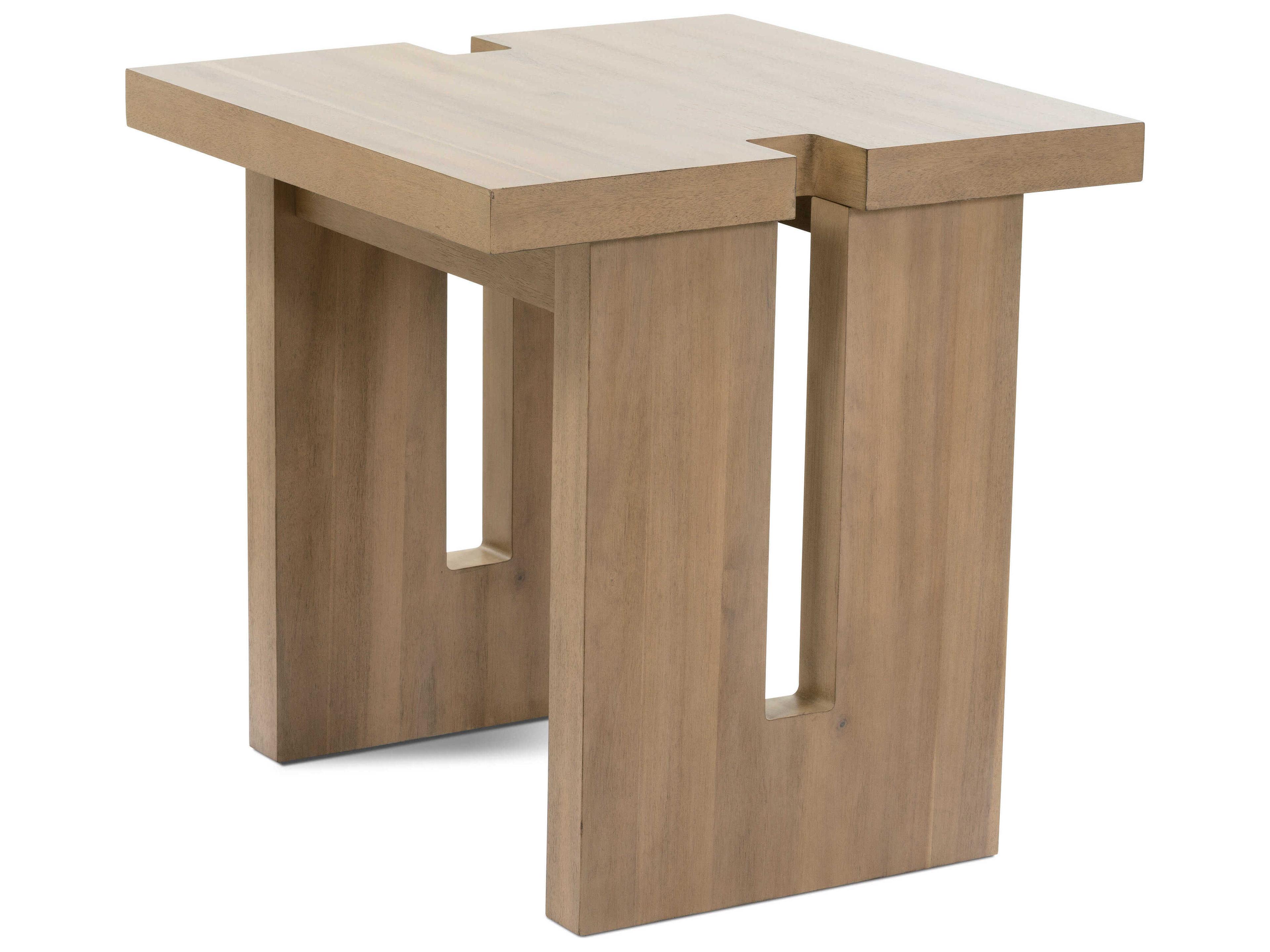 Theory Square Wood Fawn End Table