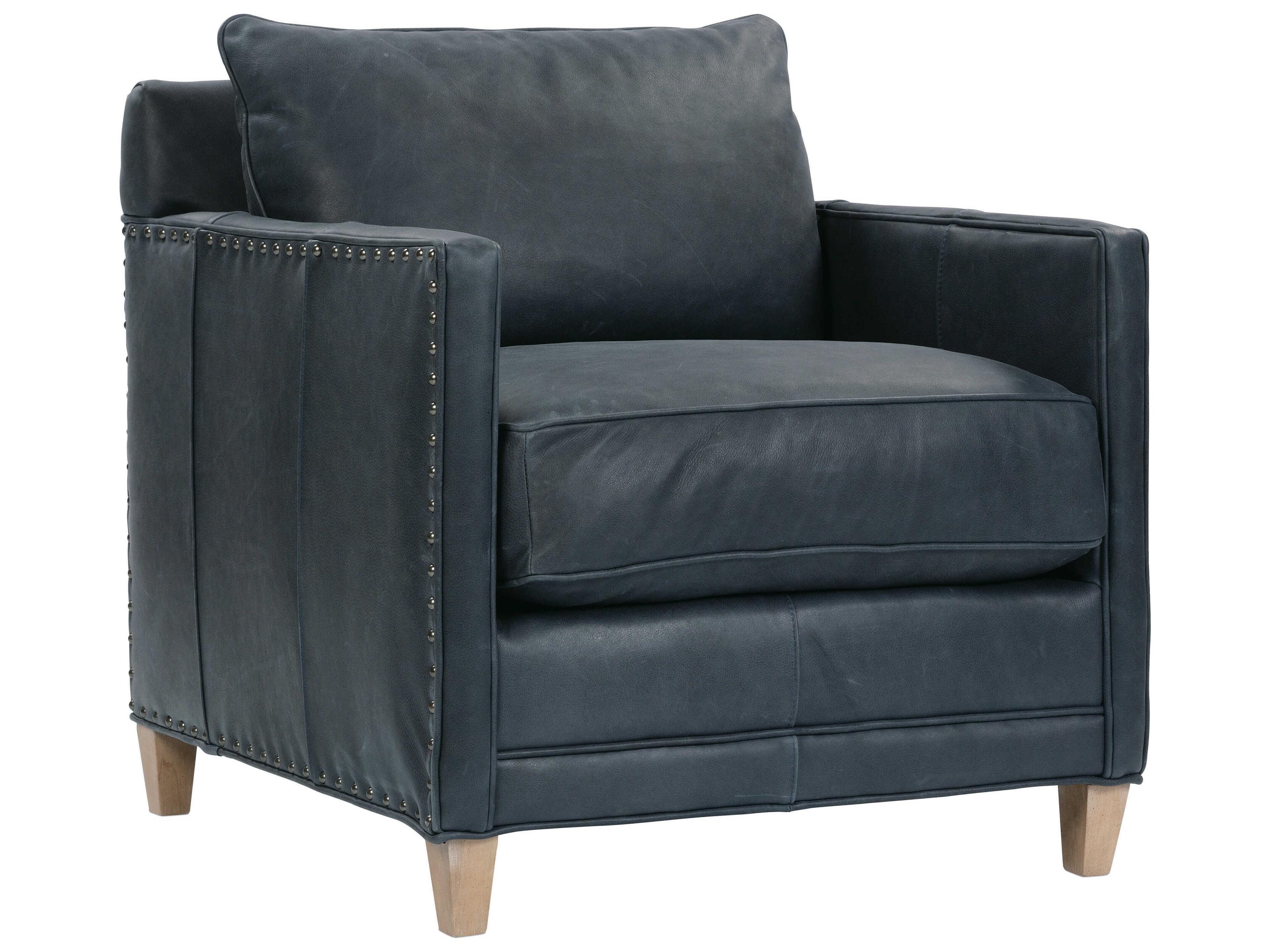 Springfield Blue Leather Accent Chair