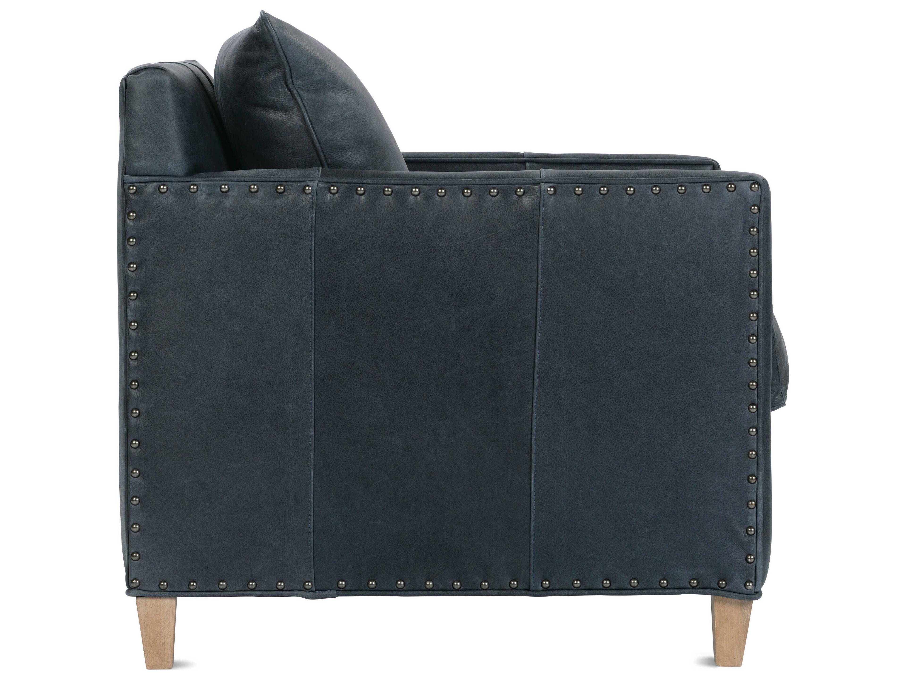 Rowe Springfield Blue Leather Accent Chair