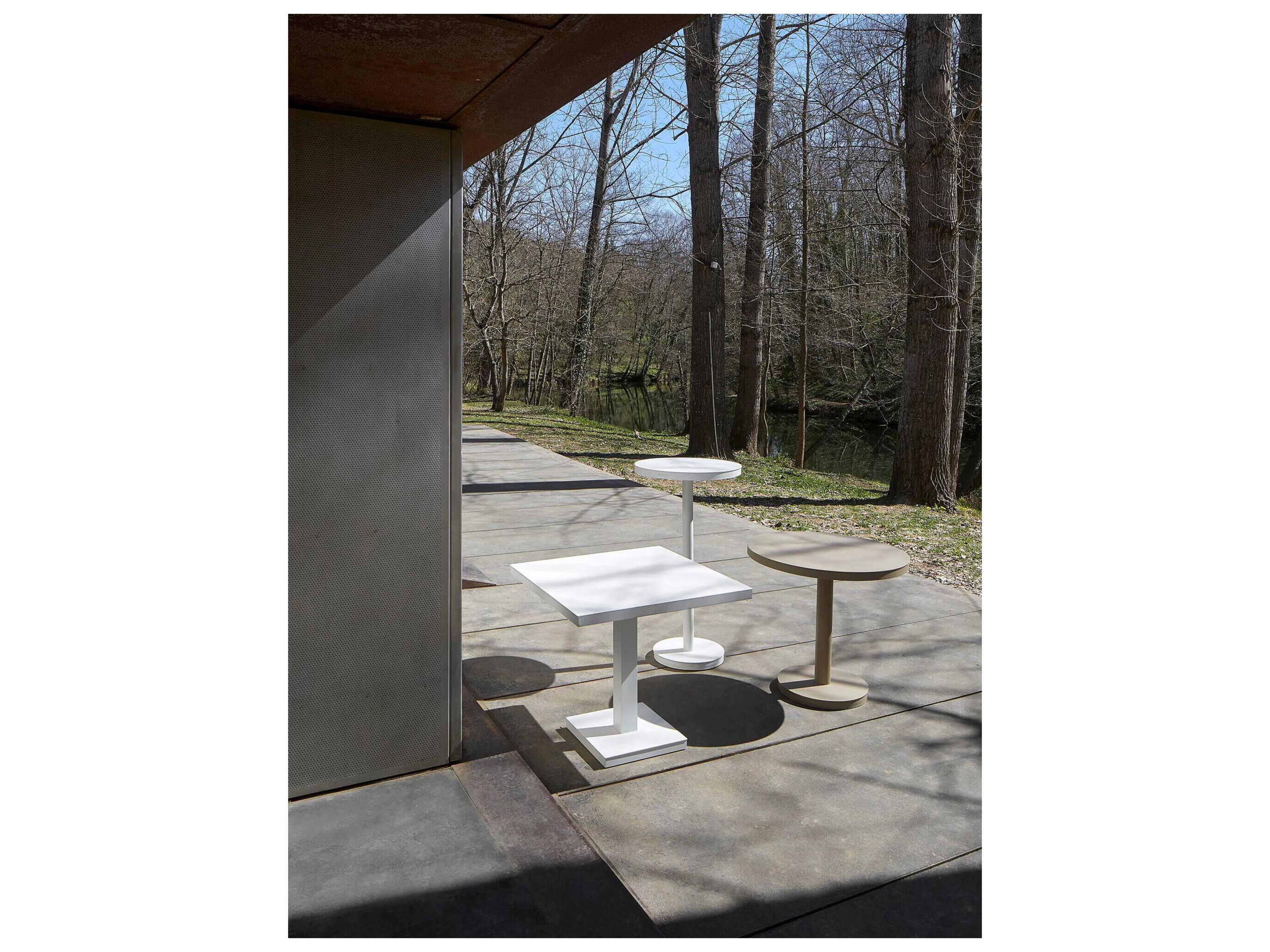 Resol Barcino Square Dining Table Pedestal Leg White