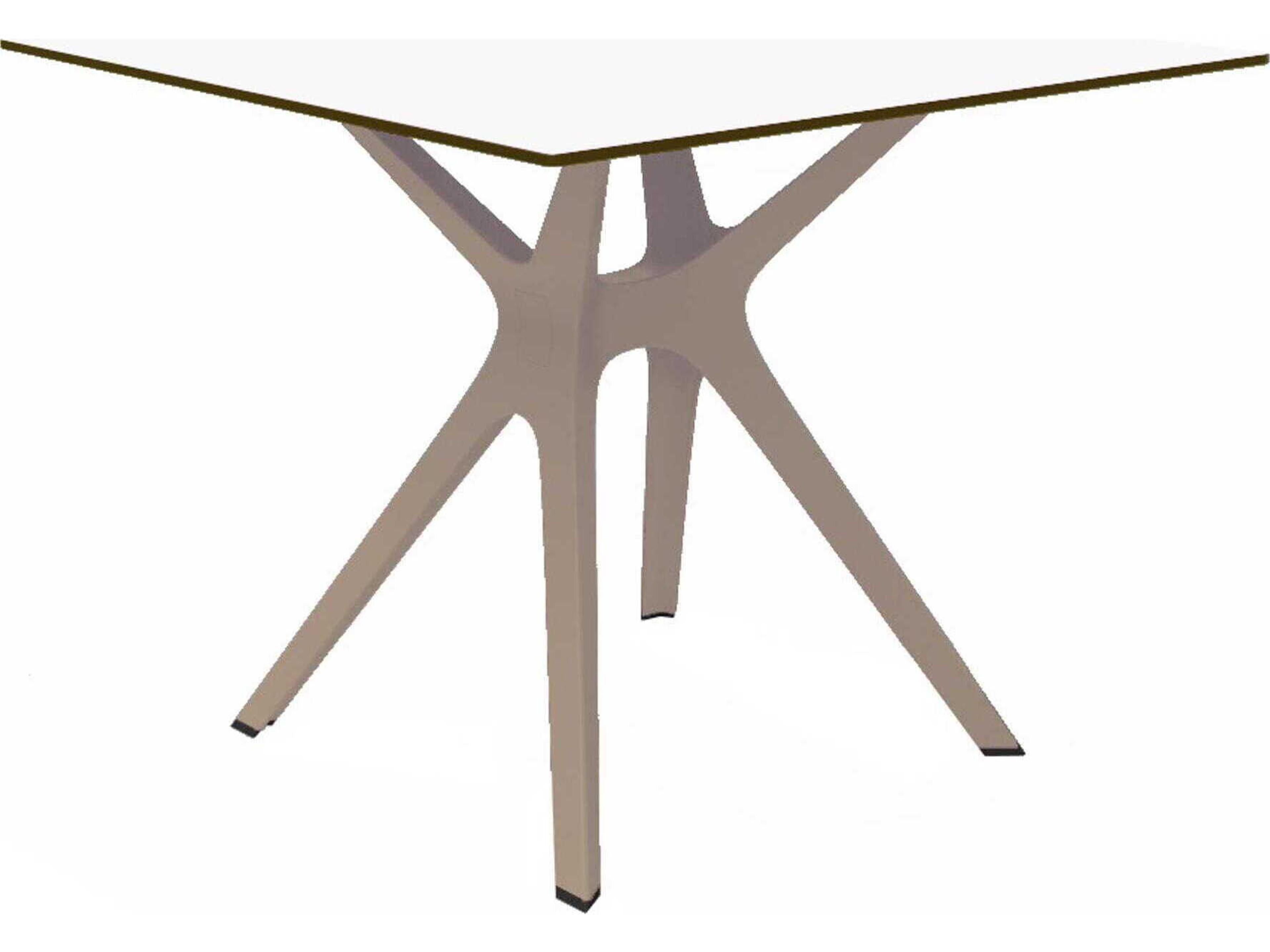 Vela S Square Dining Table Sand Base White Dining Table Top
