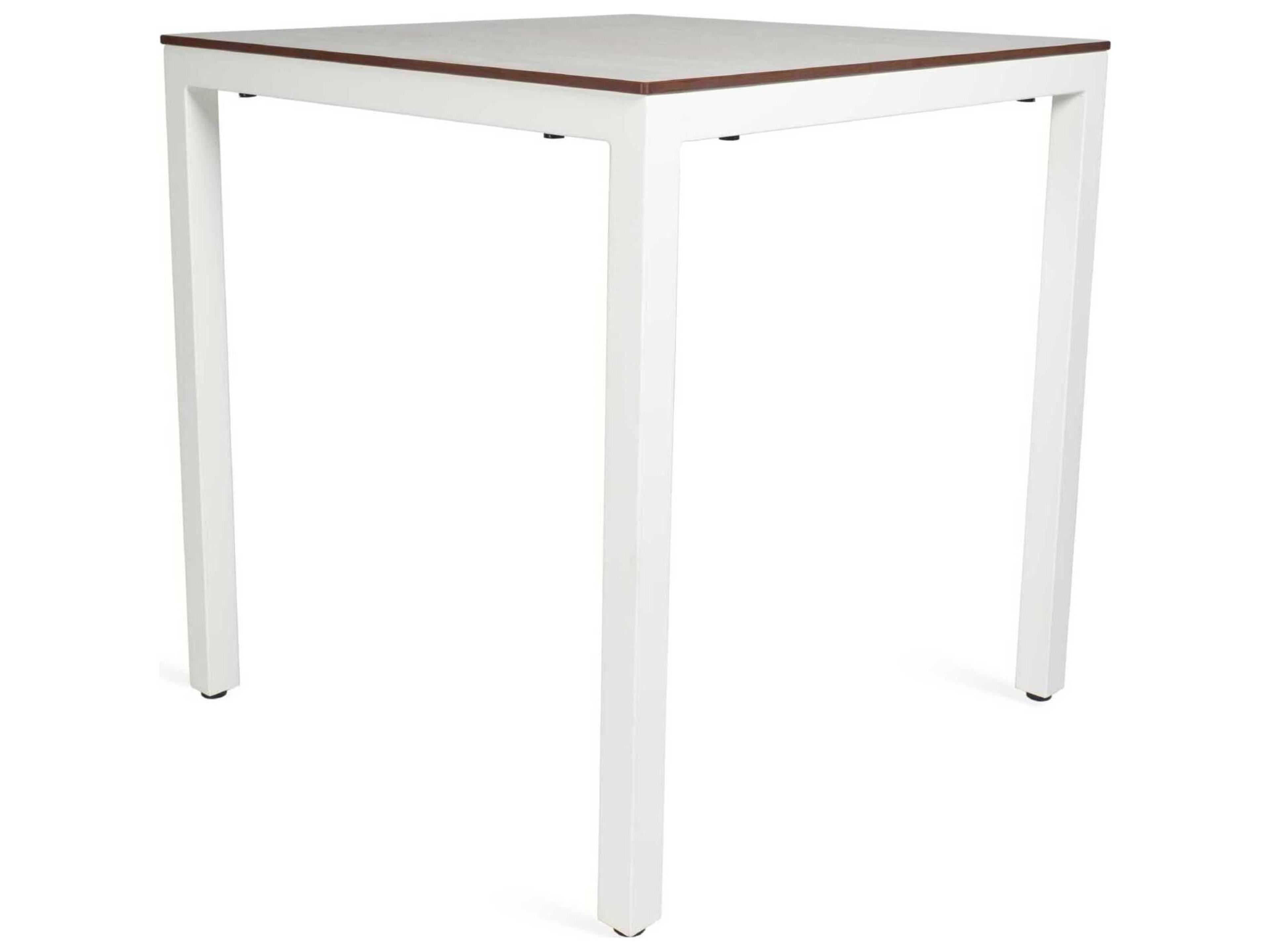 Barcino Compact Square Dining Table 70X70 White Base Washed Wood Dining Table Top