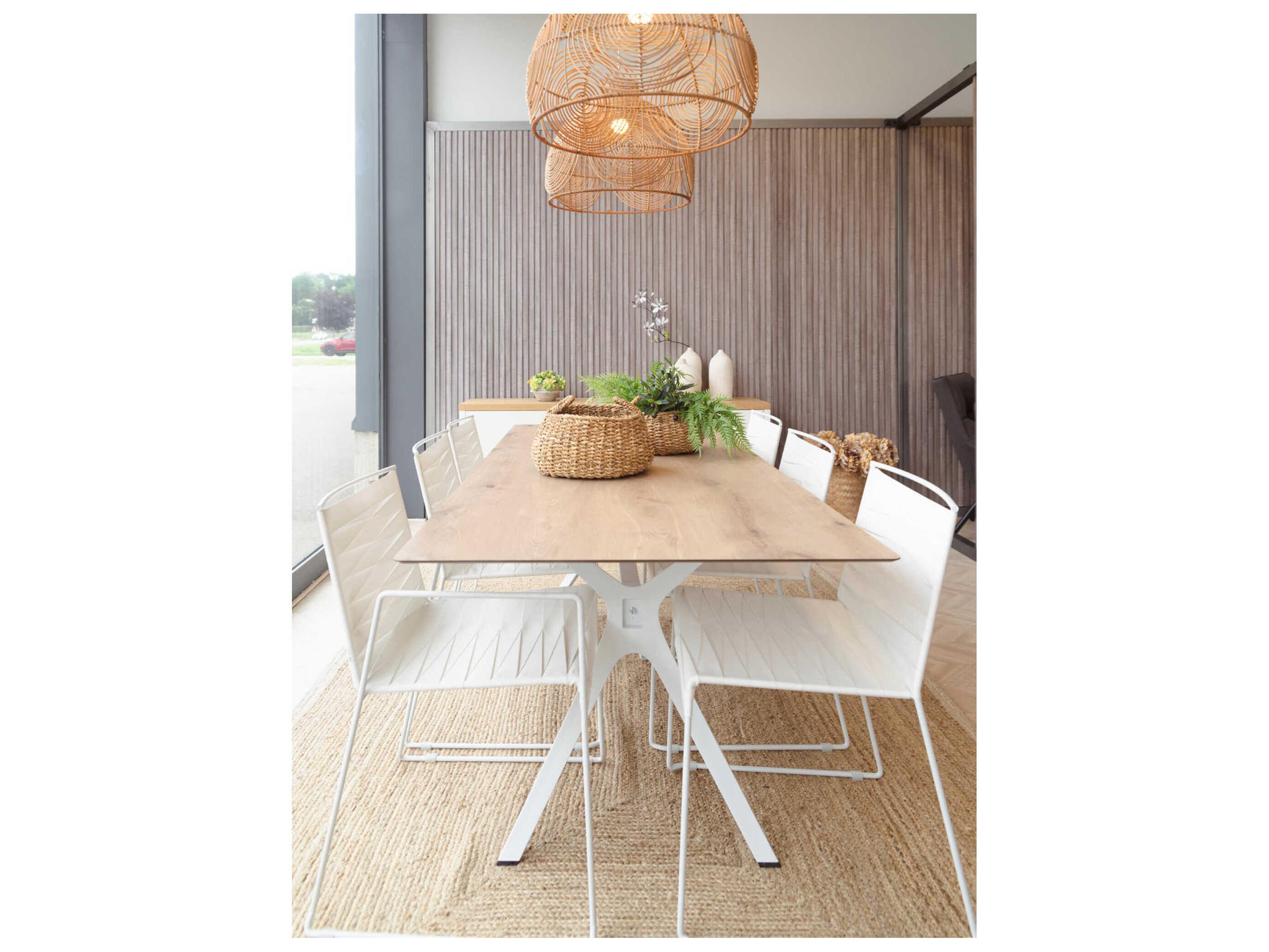 Resol Vela L Rectangular Dining Table Black Base Natural Oak Dining Table Top