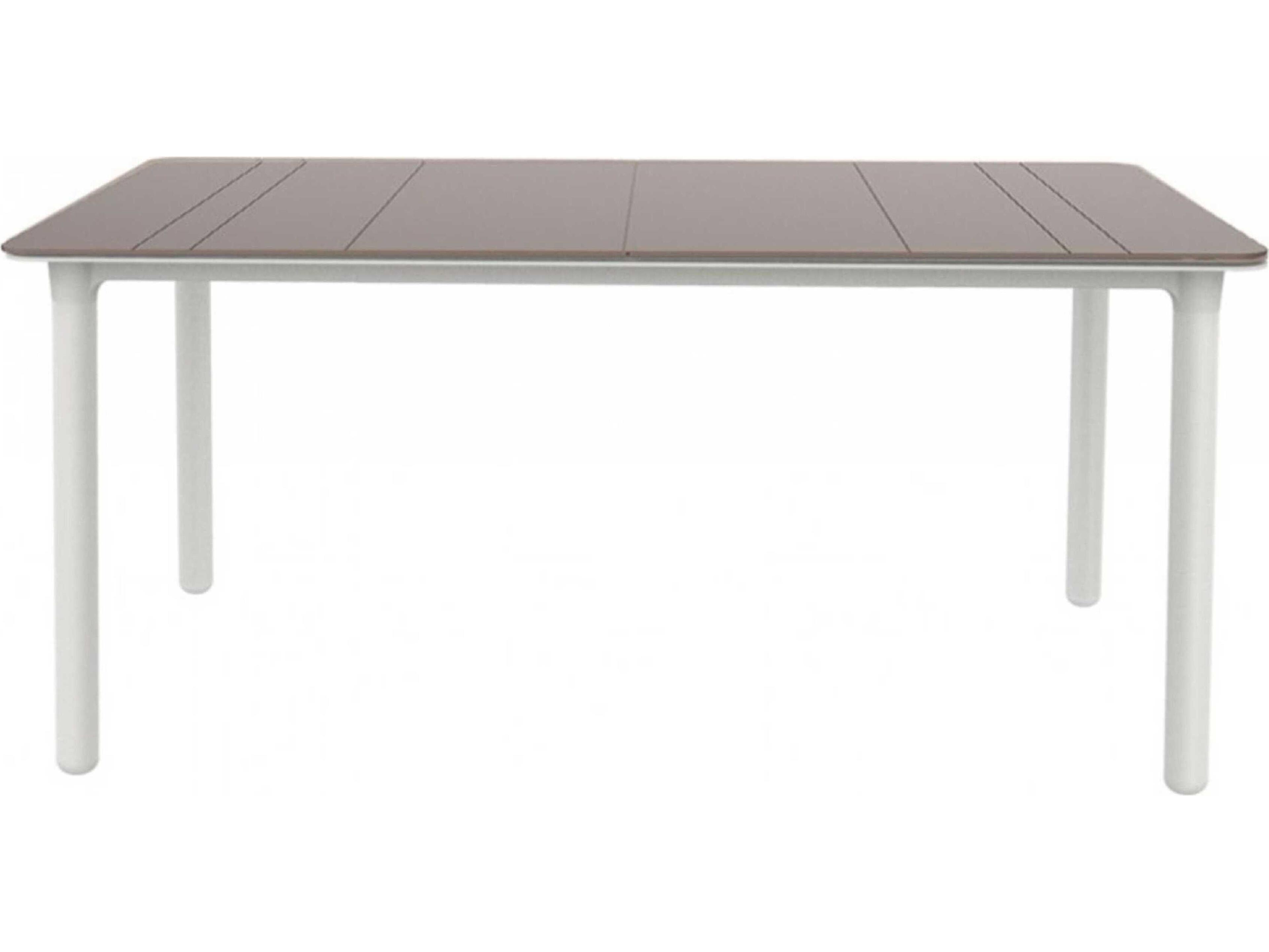 Noa Rectangular Dining Table White Base Chocolate Dining Table Top