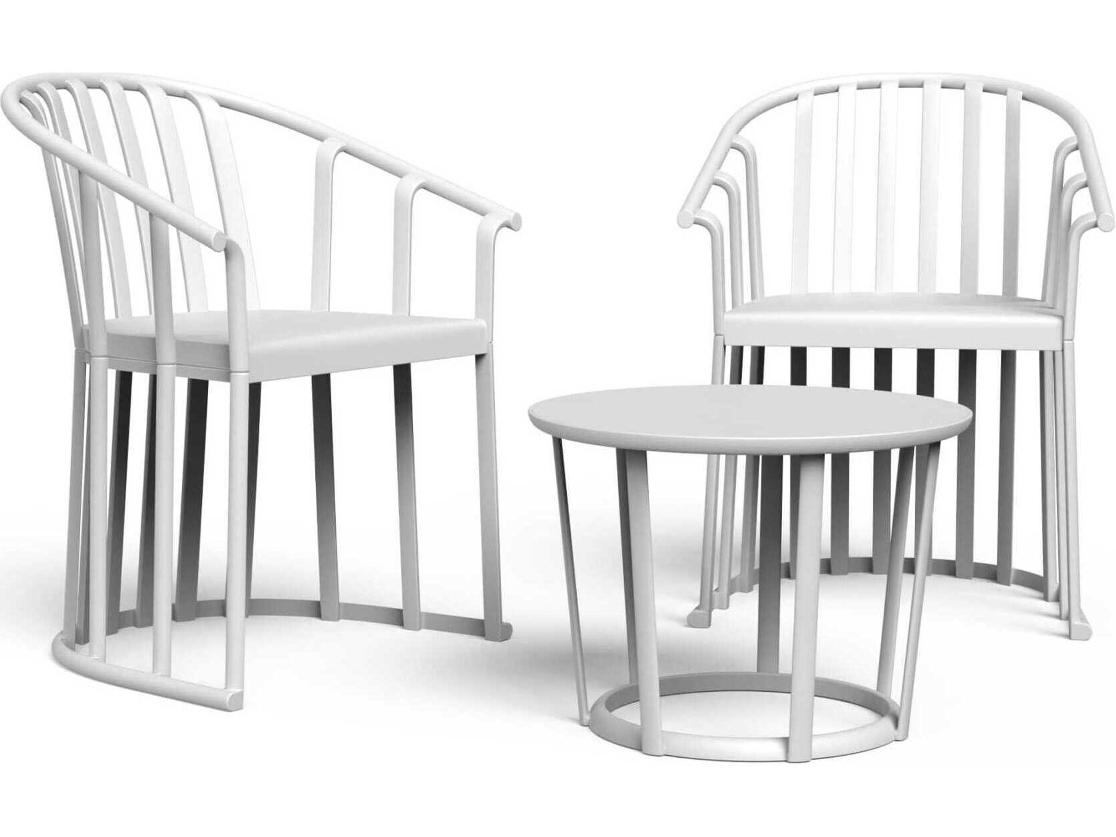 Raff 3 Piece Conversation Set White