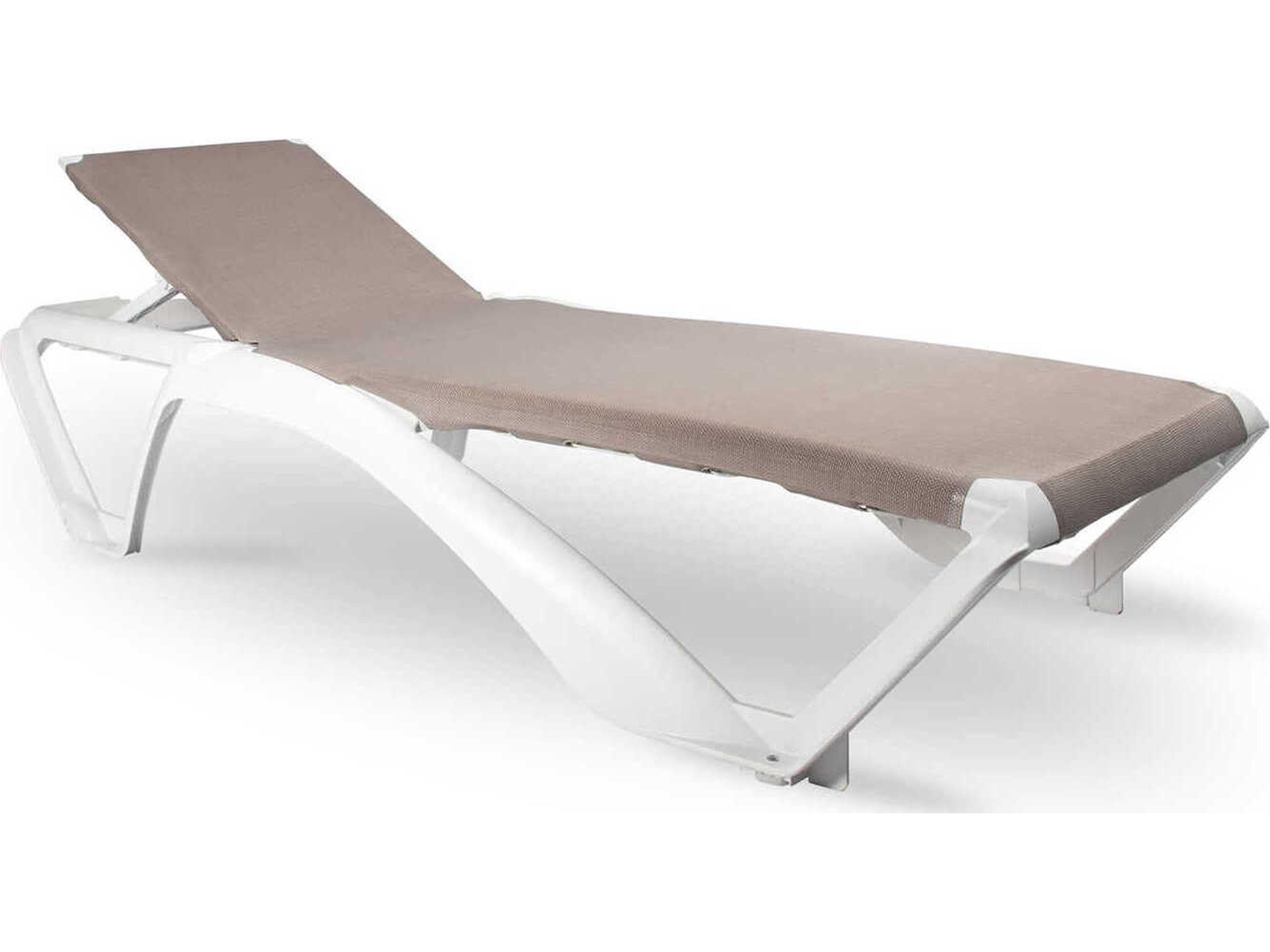 Marina Club Sunlounger White Structure Ash Oak Textilene Price Includes 2