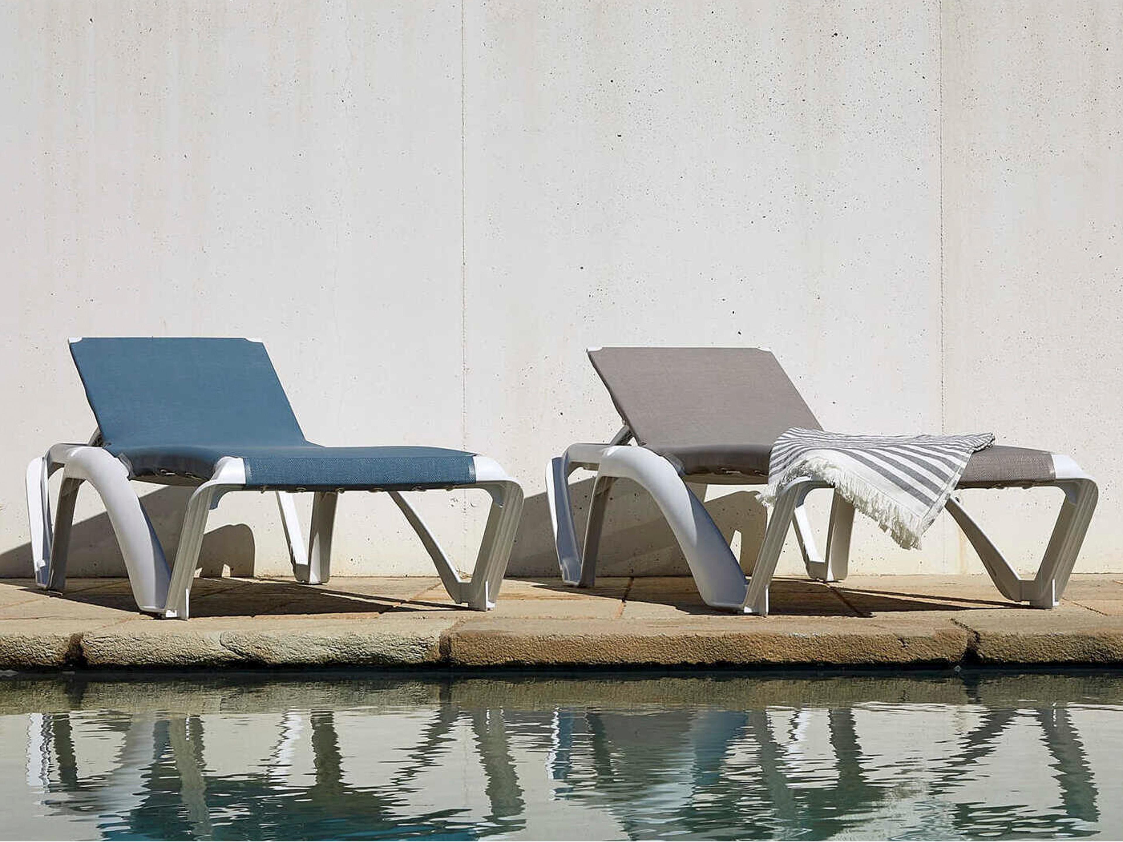 Resol Marina Club Sunlounger White Structure Ash Oak Textilene Price Includes 2