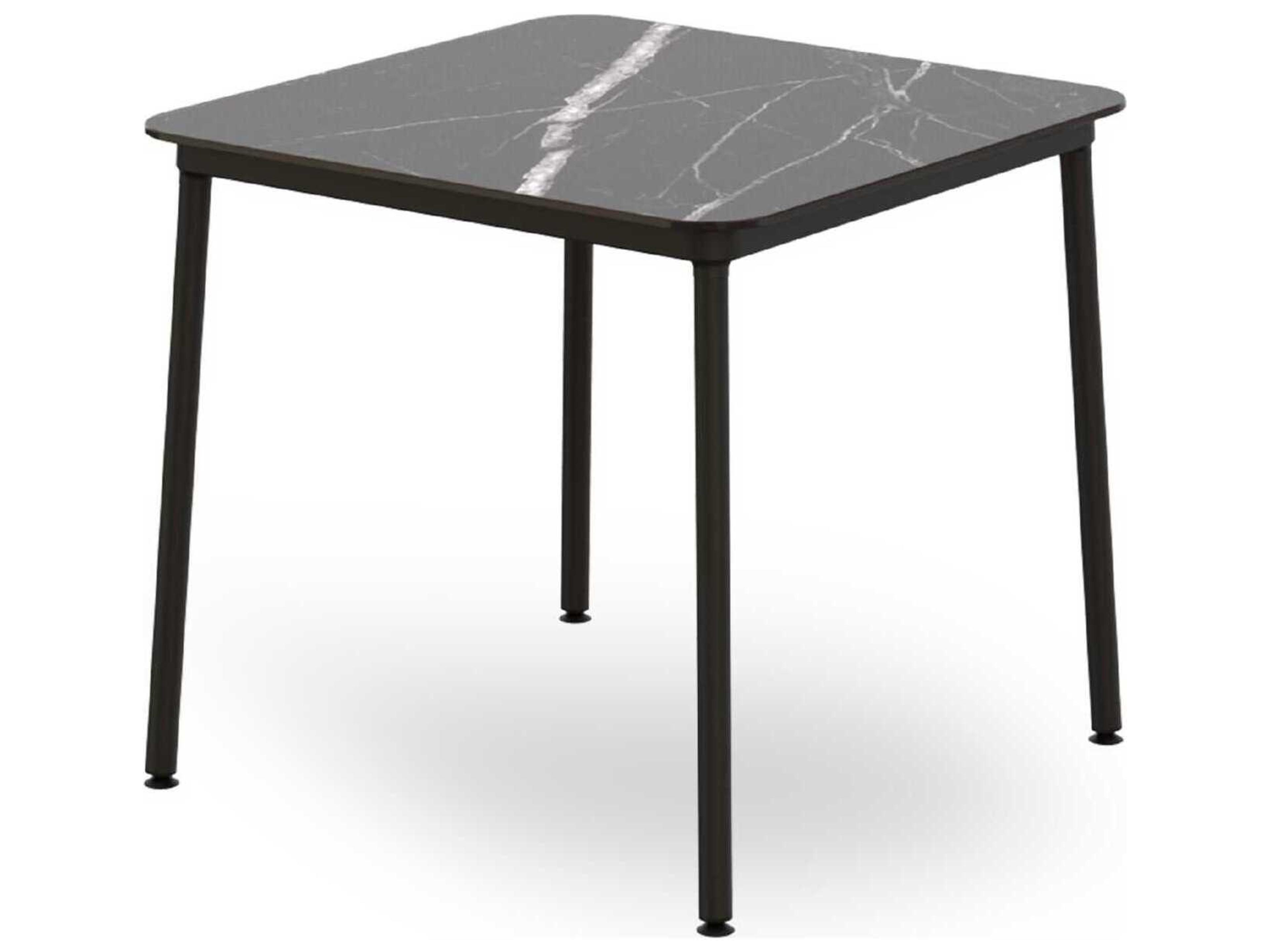 Hub Square Dining Table 31x31 Black Marble