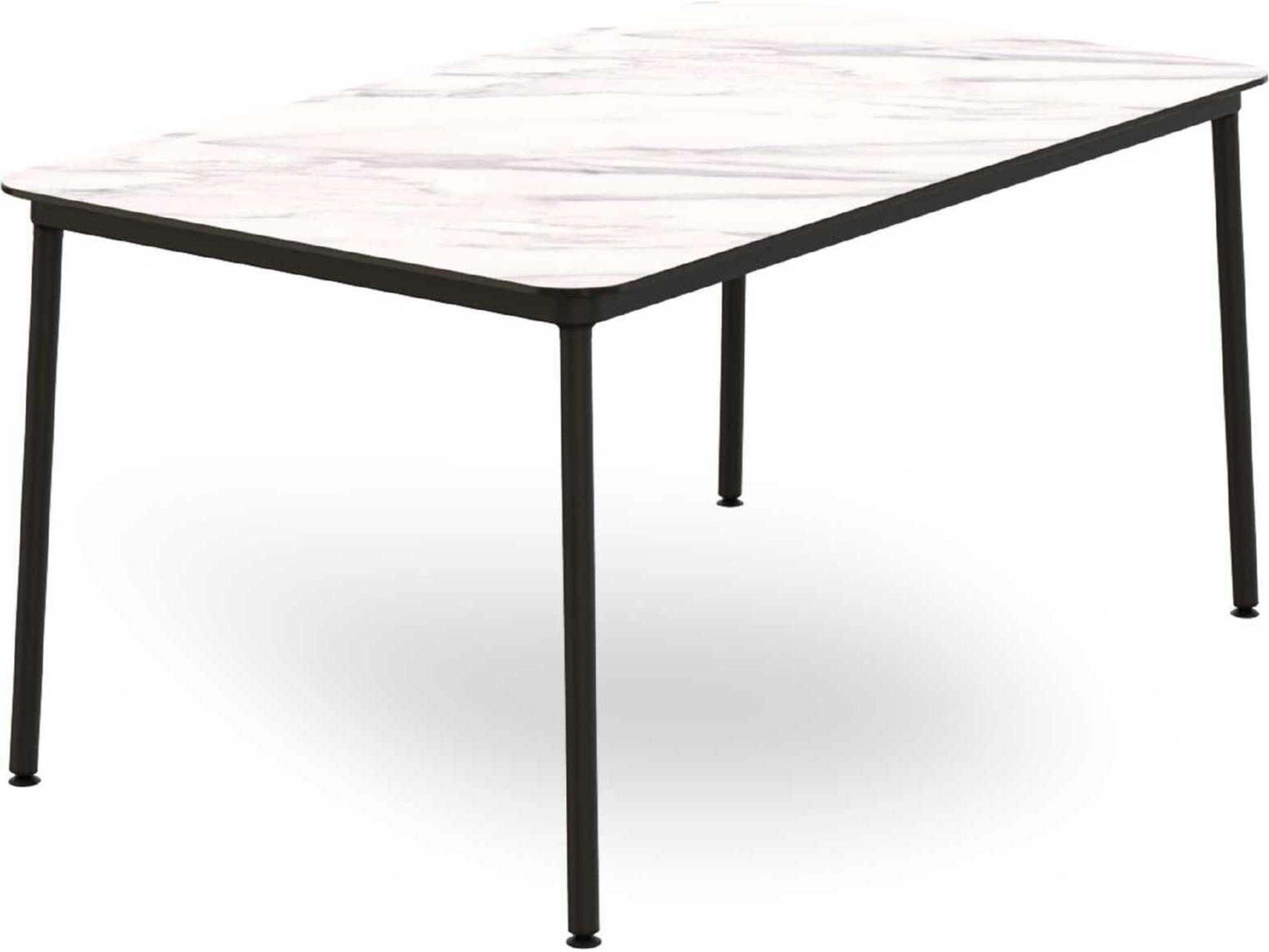 Hub Rectangular Dining Table 59x35 White Marble