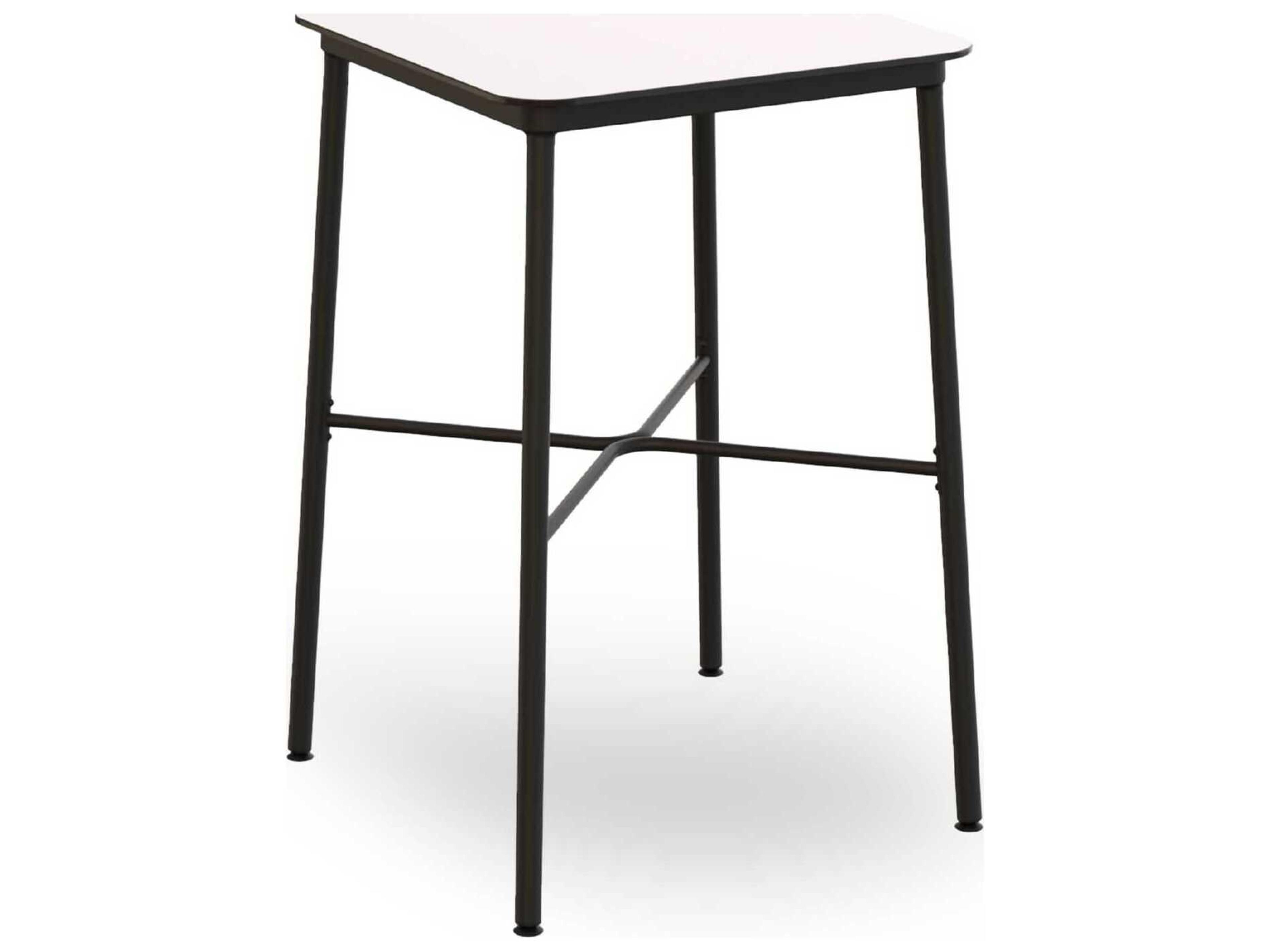 Hub Square Bar Table 27x27 White