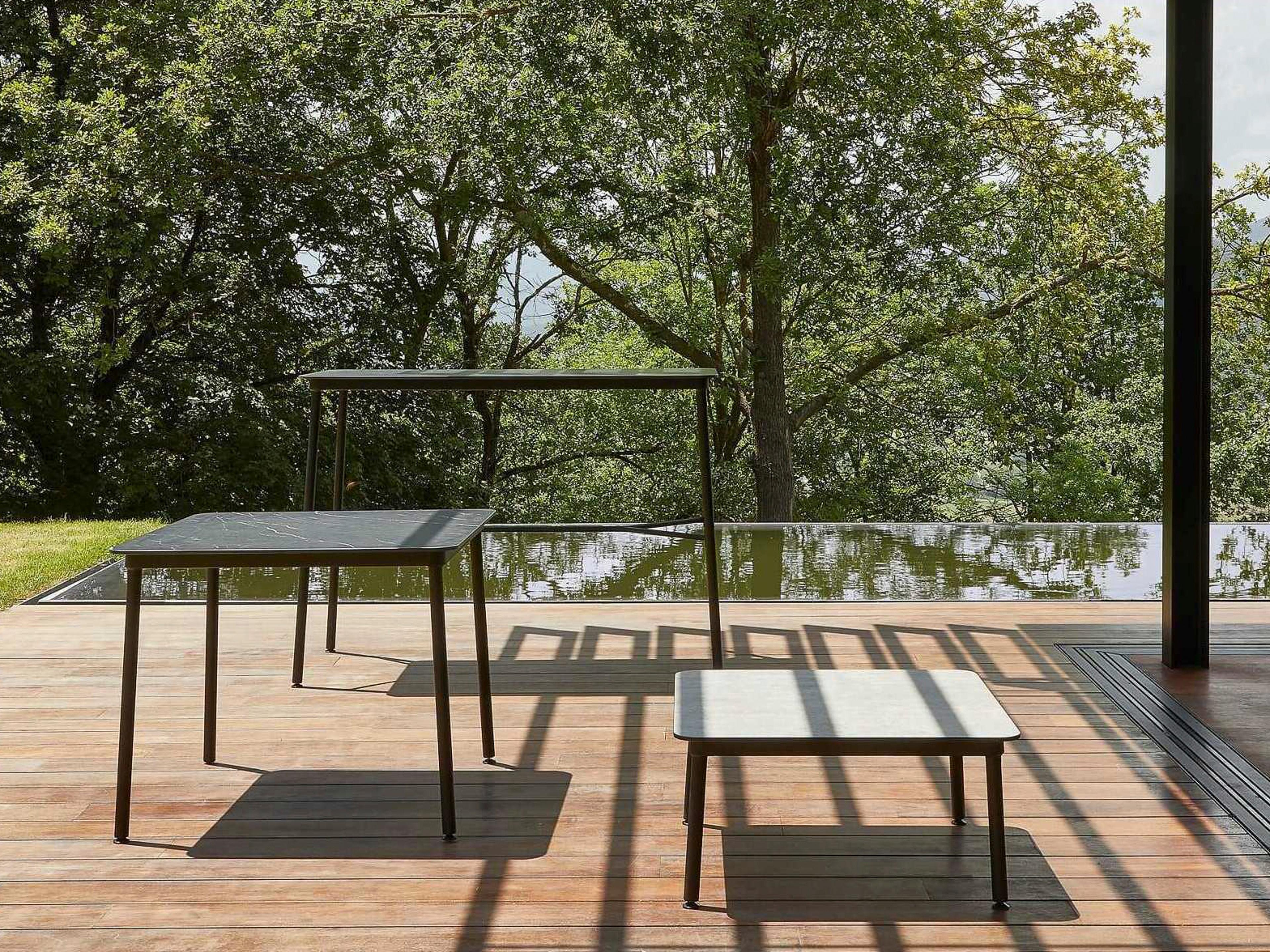 Resol Hub Rectangular Bar Table Black Marble 150x70