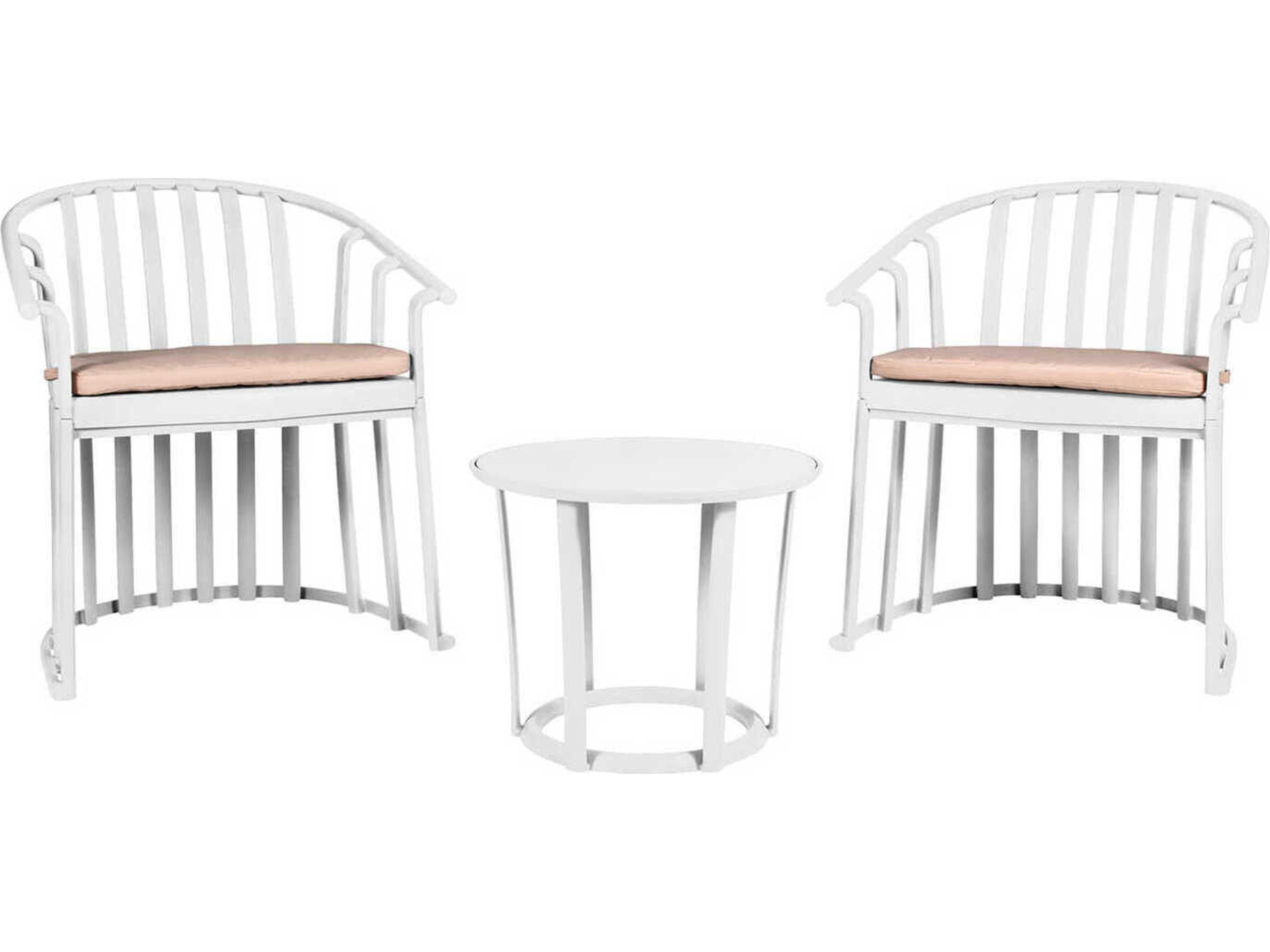 Raff 3 Piece Conversation Set with Cushions White