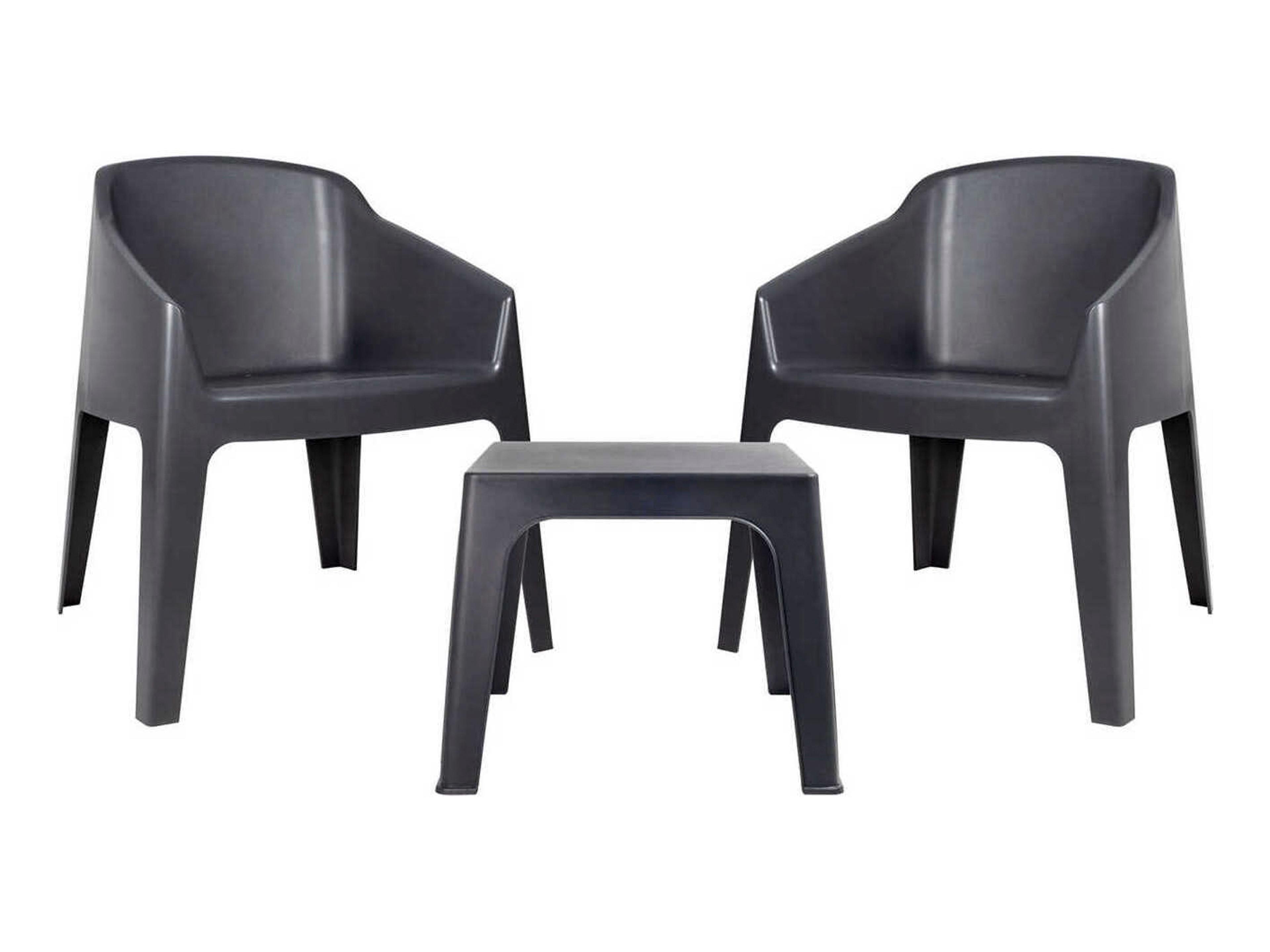 Baku 3 Piece Recycled Conversation Set with Cushions Anthracite