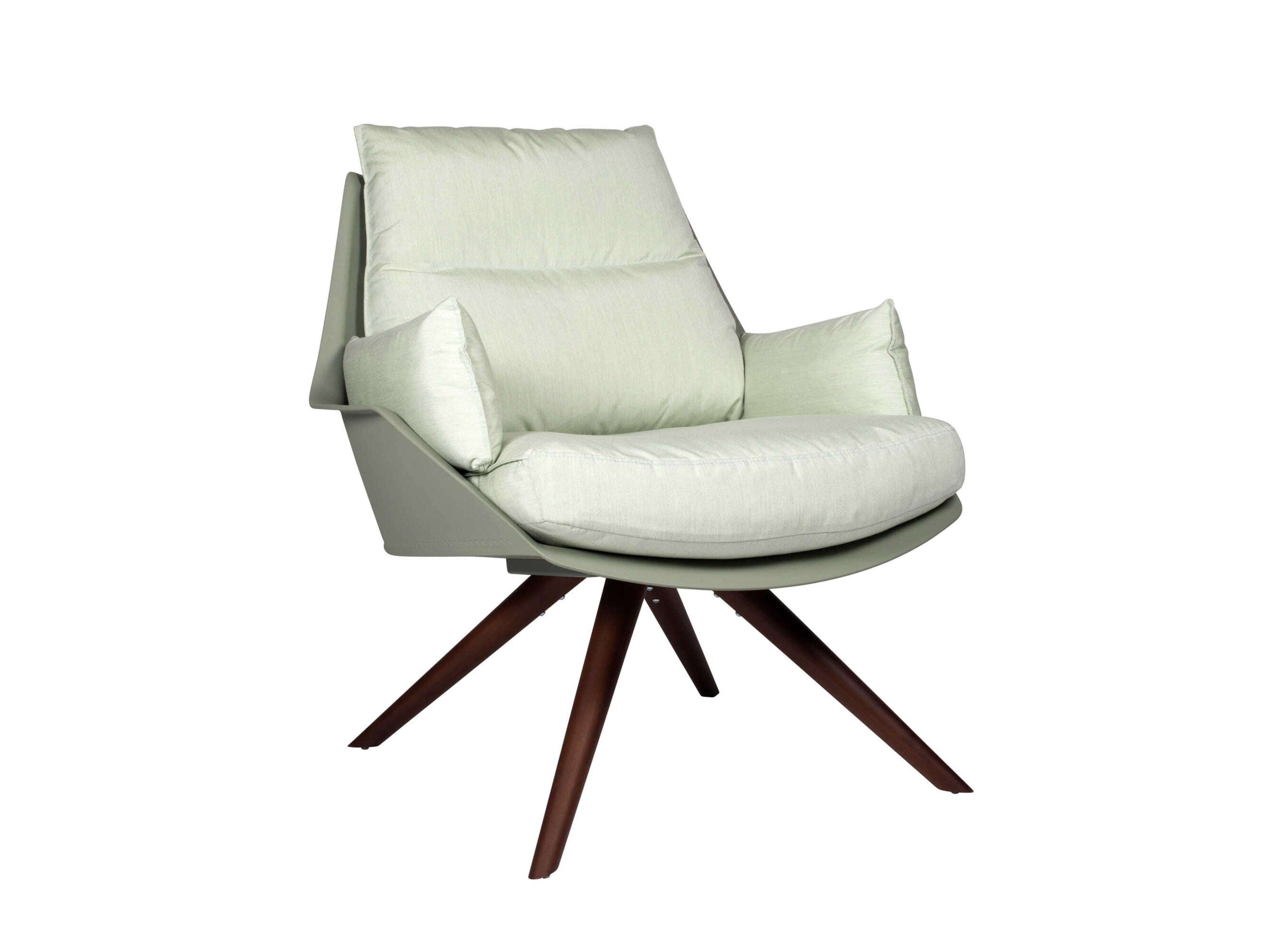 Anou Wood Lounge Chair Greenish Grey