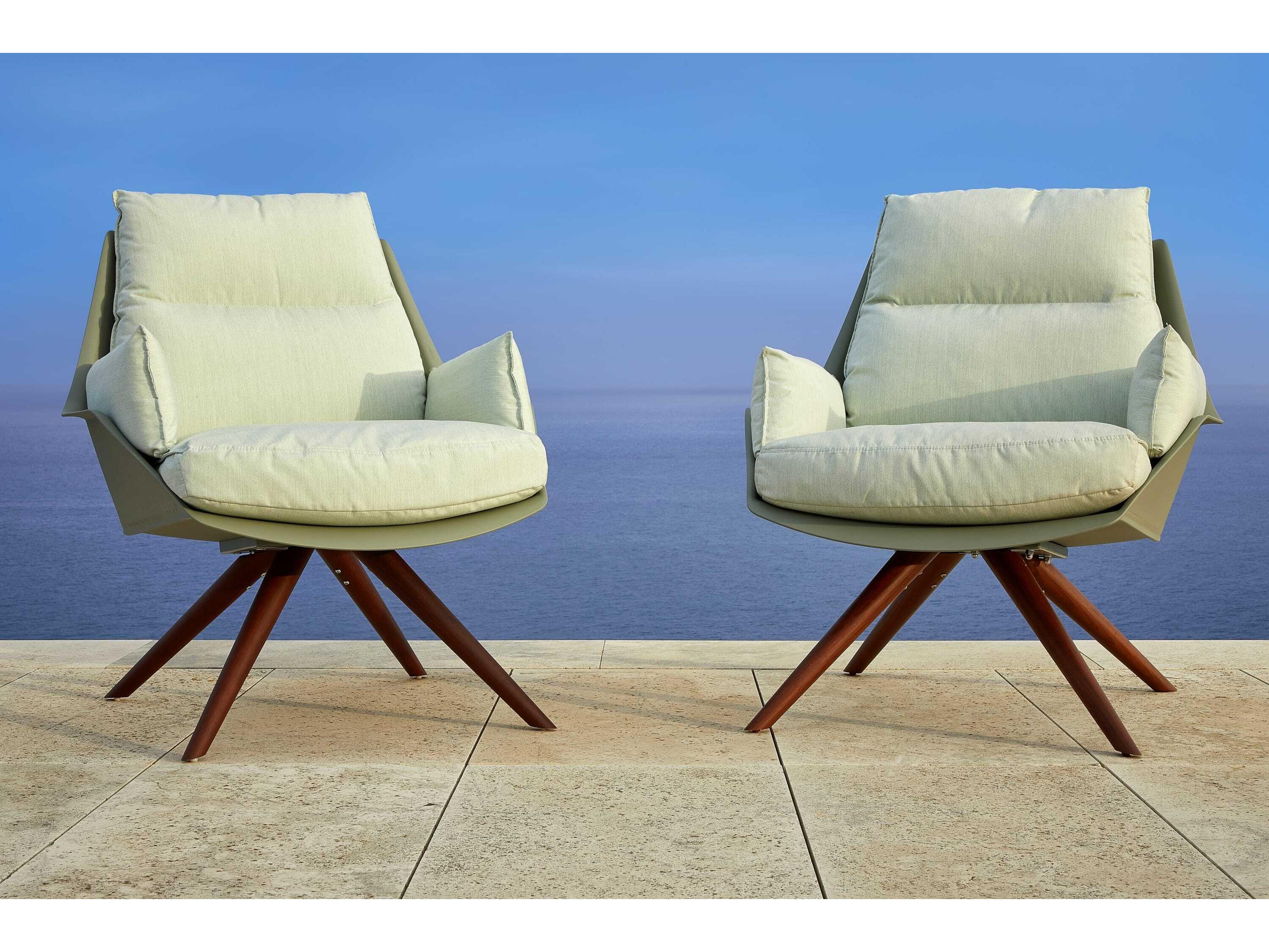 Resol Anou Wood Lounge Chair Greenish Grey