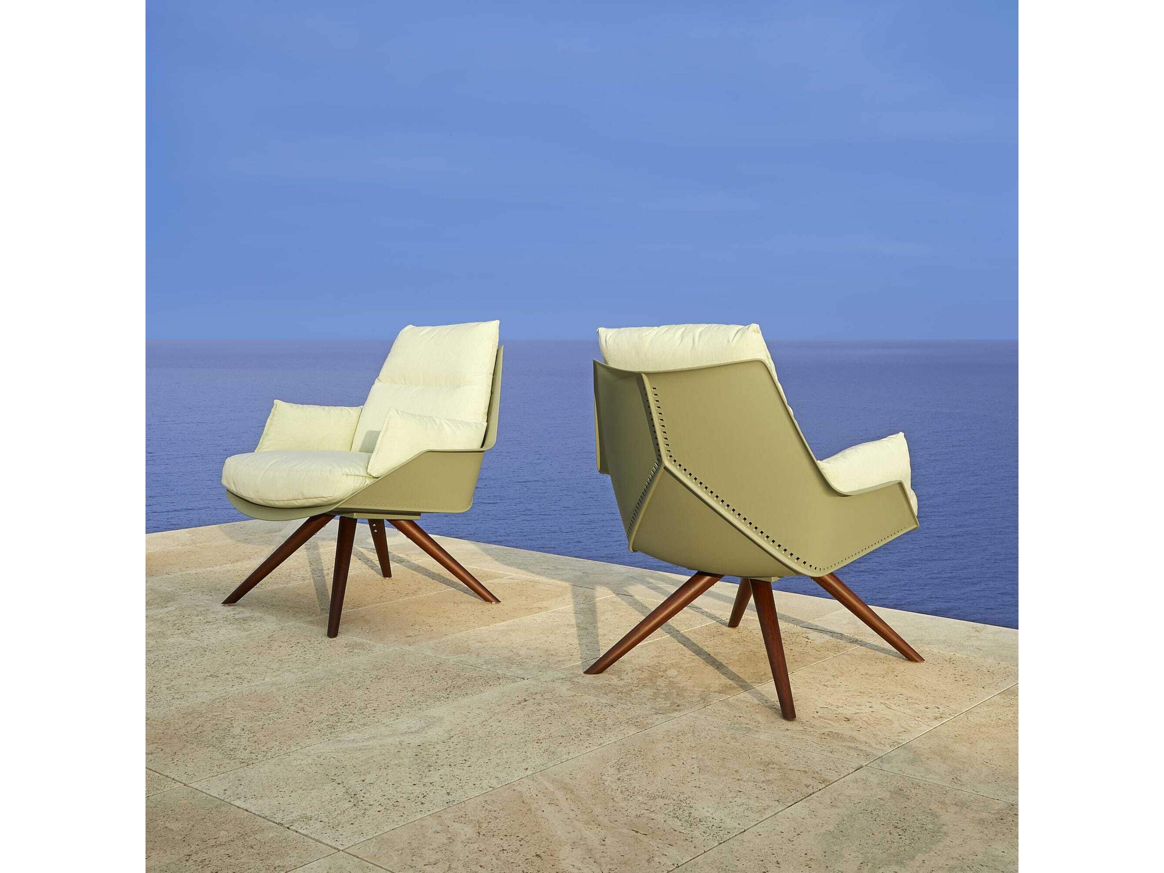 Resol Anou Wood Lounge Chair Greenish Grey