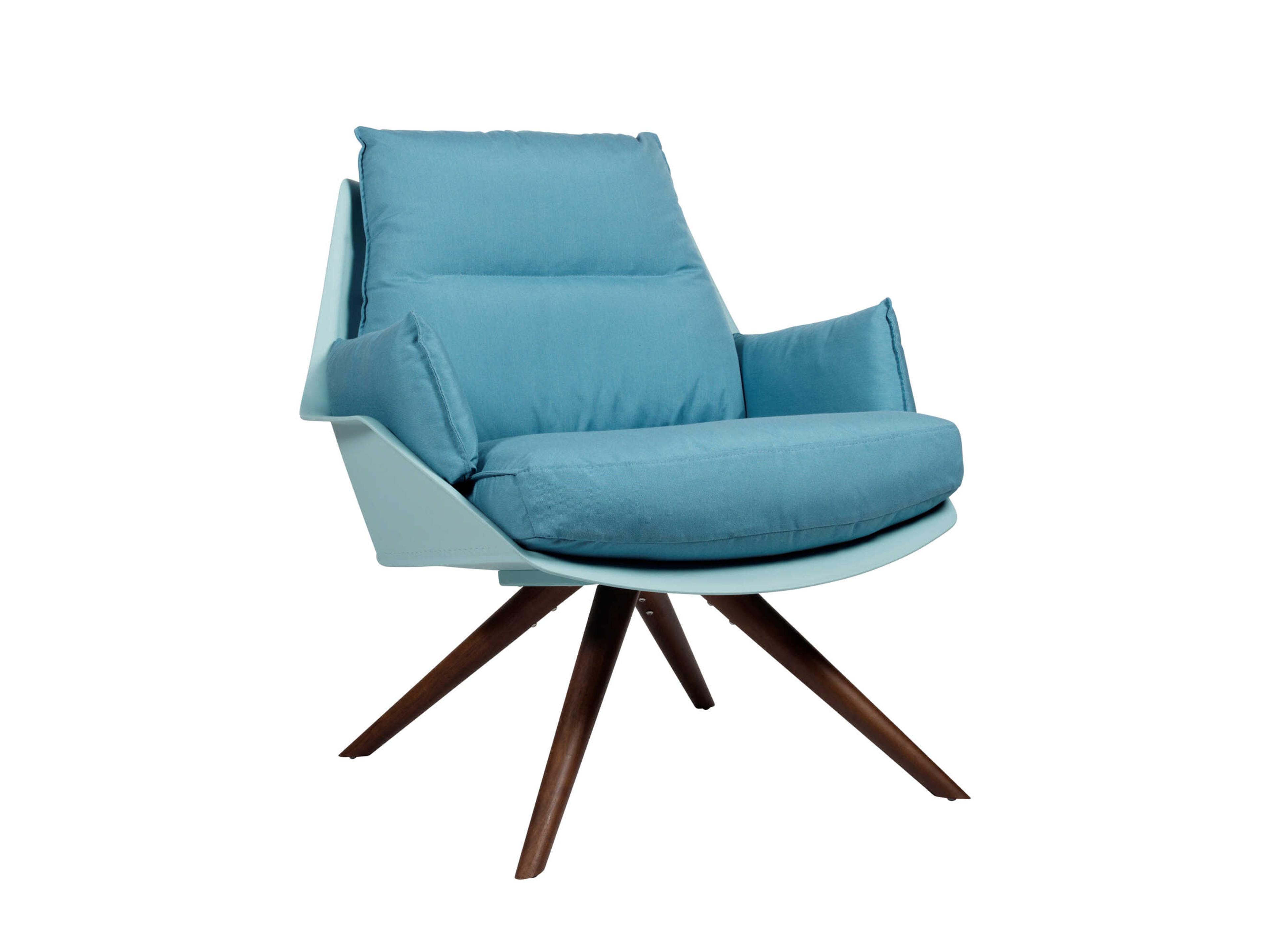 Anou Wood Lounge Chair Turquoise