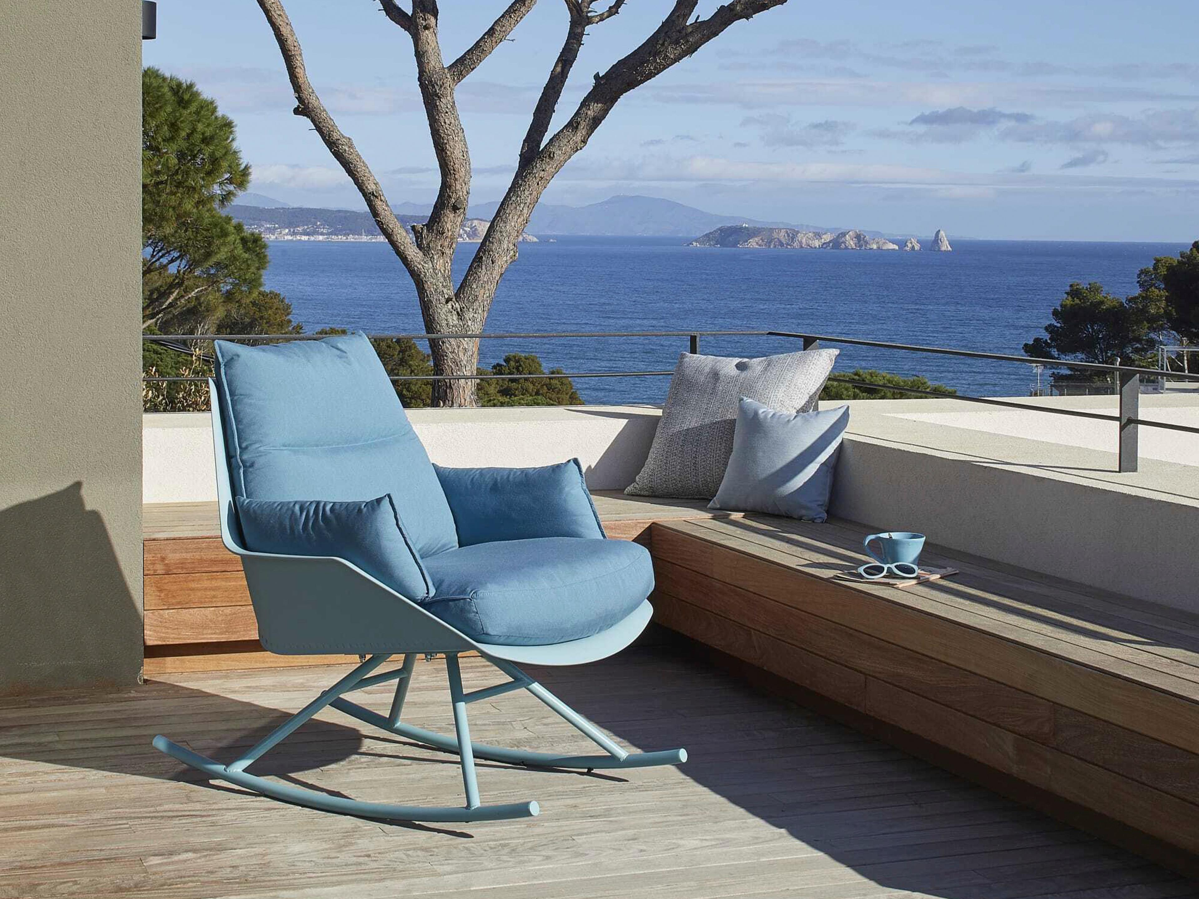 Resol Anou Rocking Lounge Chair Greenish Grey Mint