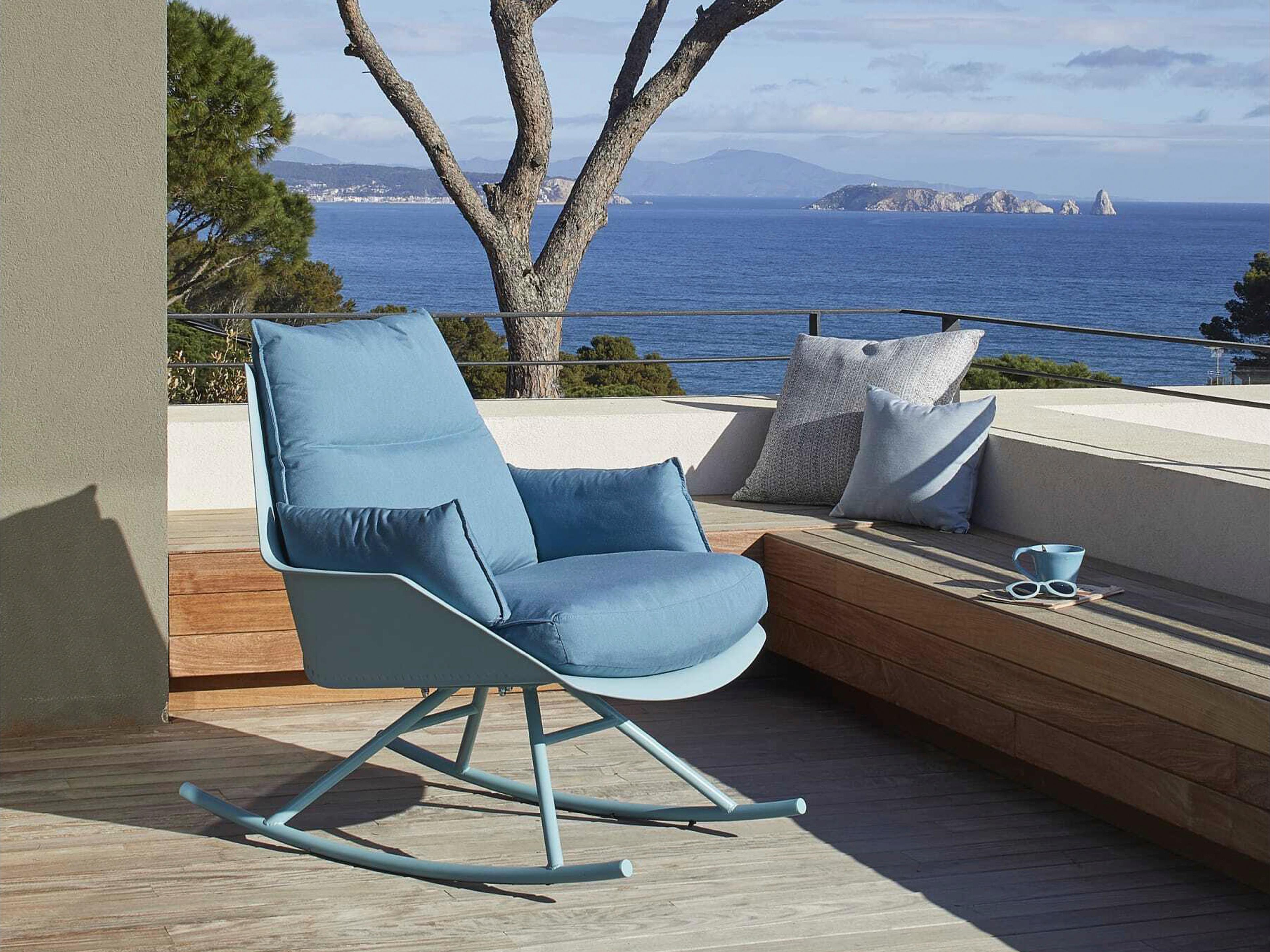 Resol Anou Rocking Lounge Chair Ivory Arbor Pebble