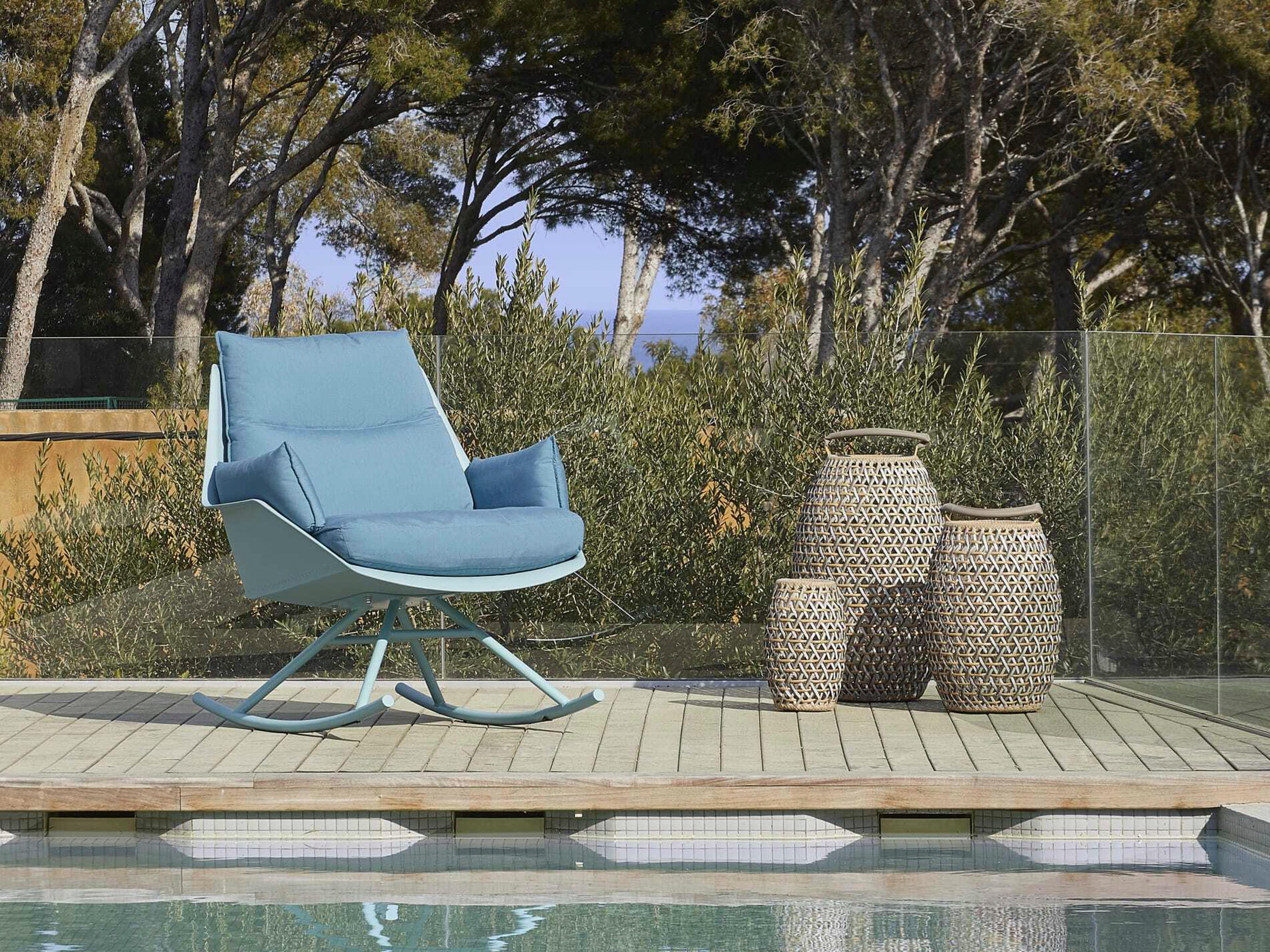 Resol Anou Rocking Lounge Chair Ivory Arbor Pebble