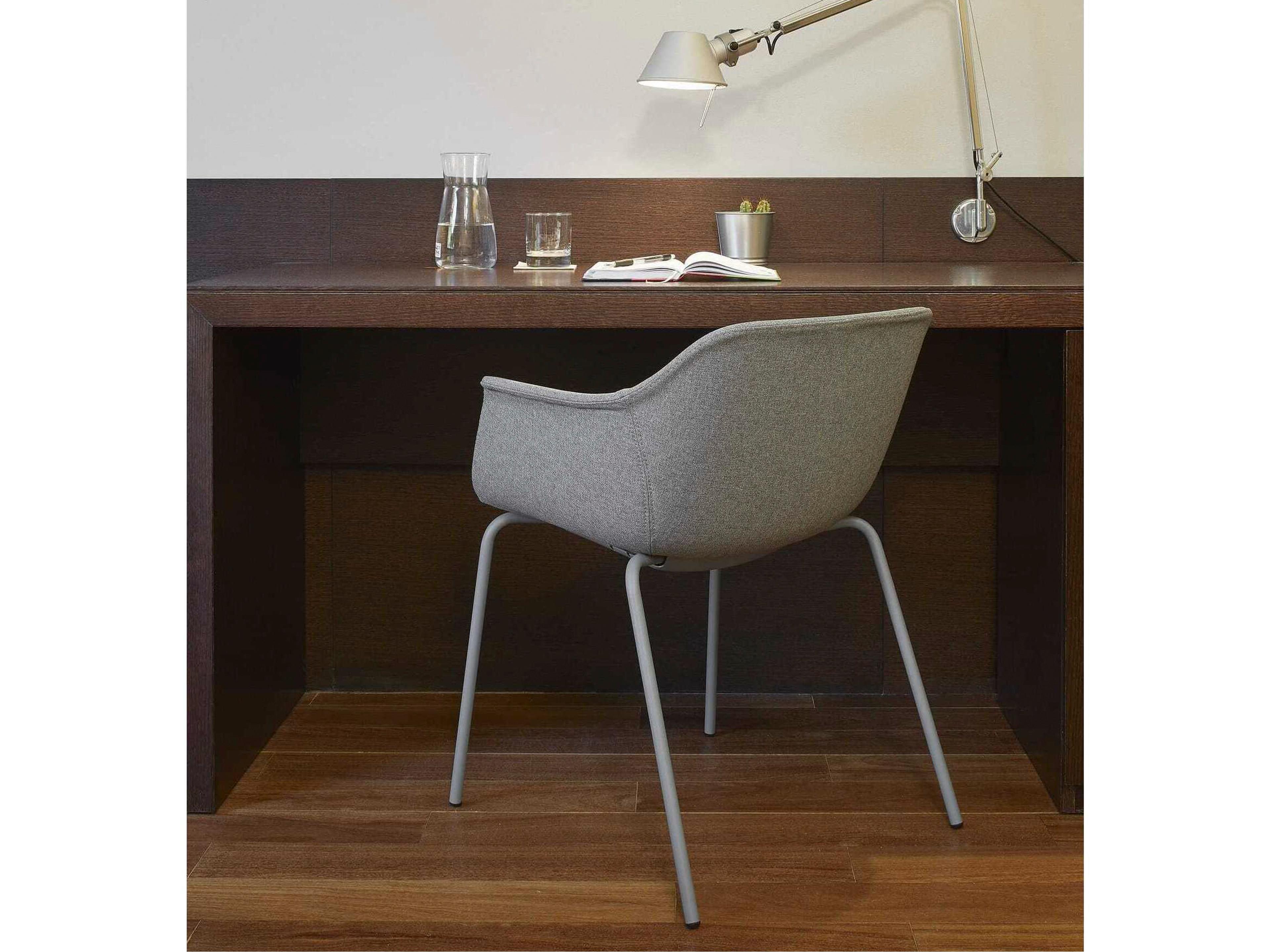 Resol Shape Upholstered Dining Armchair Grey