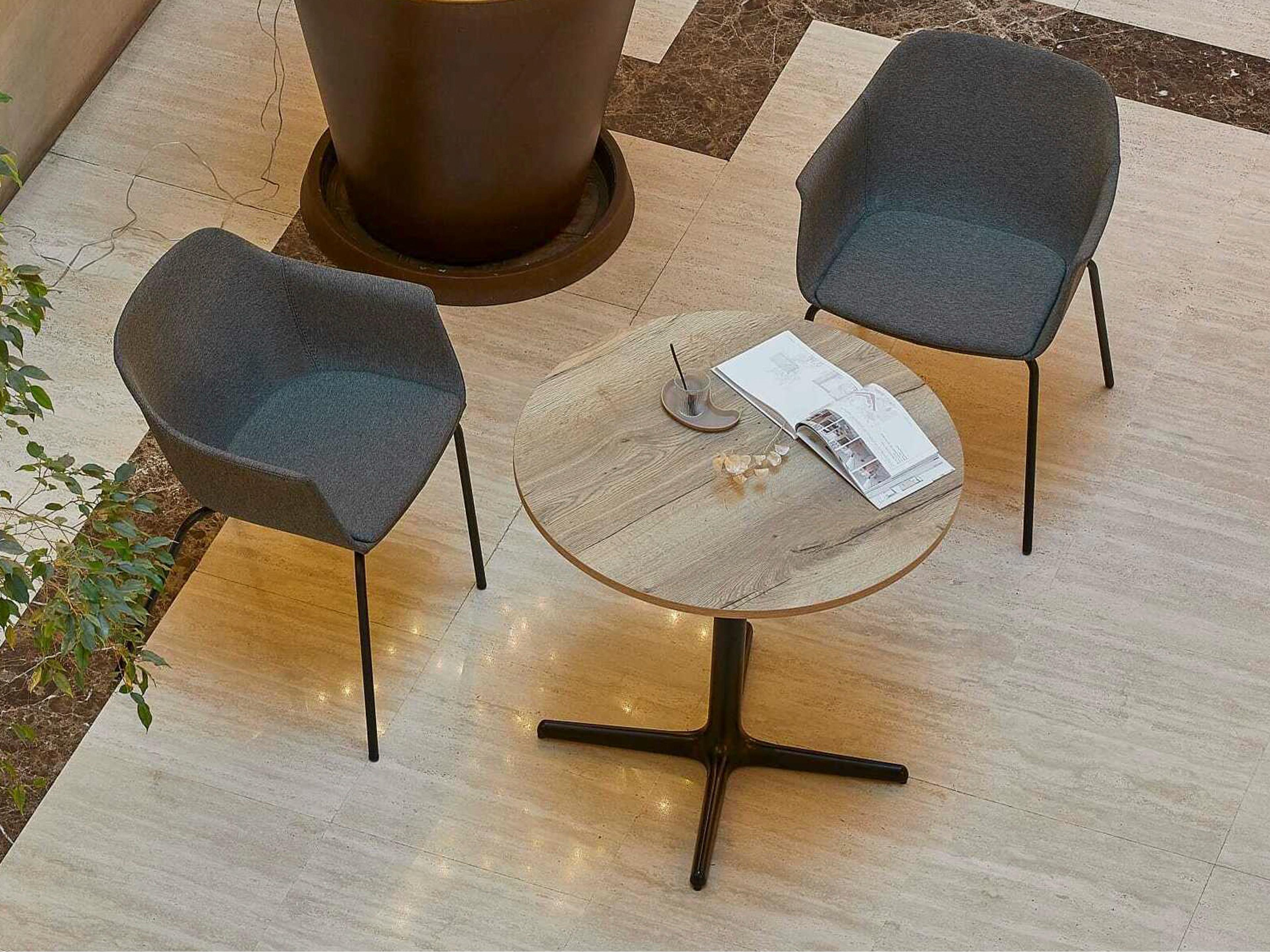 Resol Shape Upholstered Dining Armchair Grey