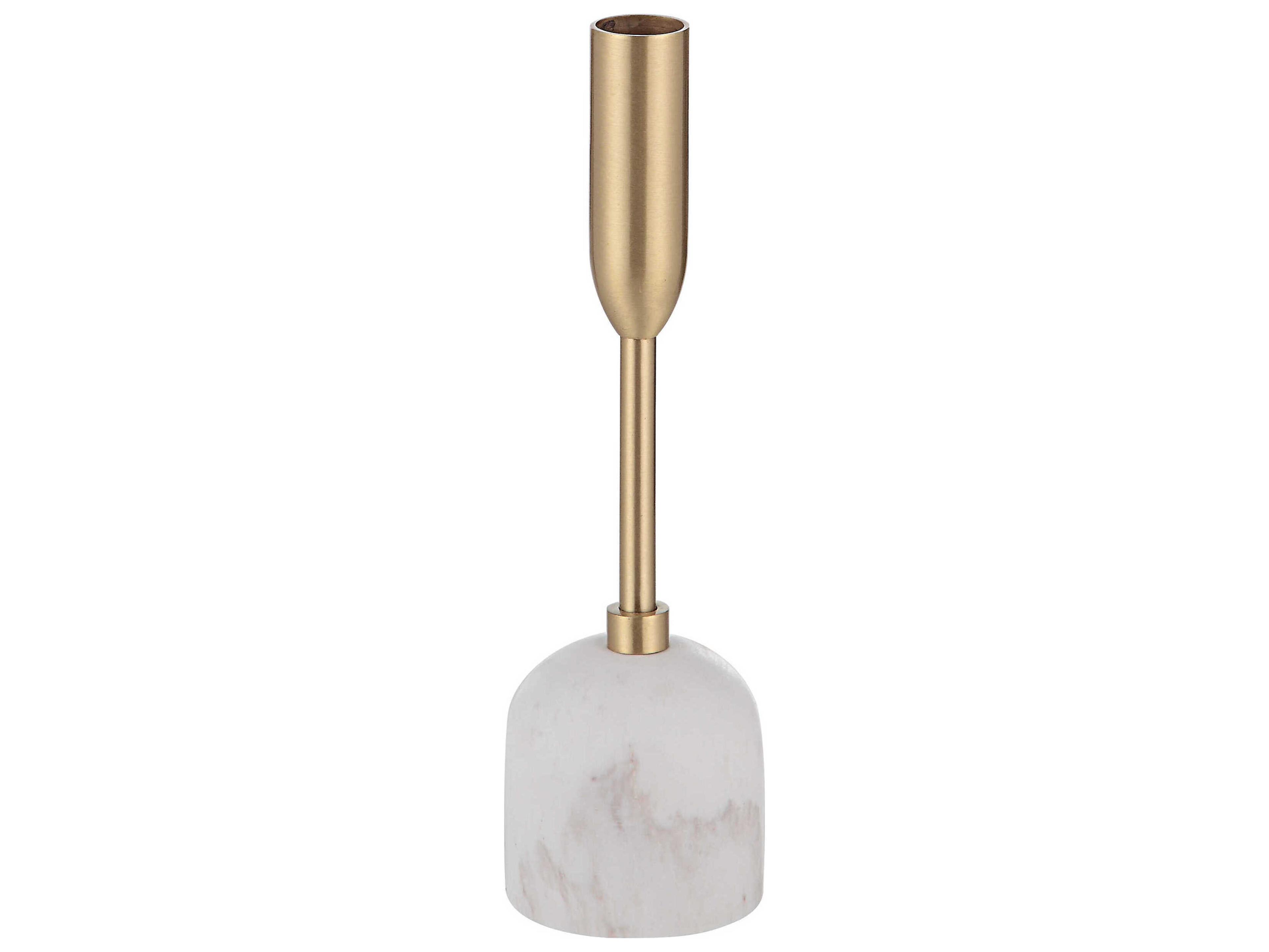 Renwil Marchesa Satin Brass Candle Holder Set of 3