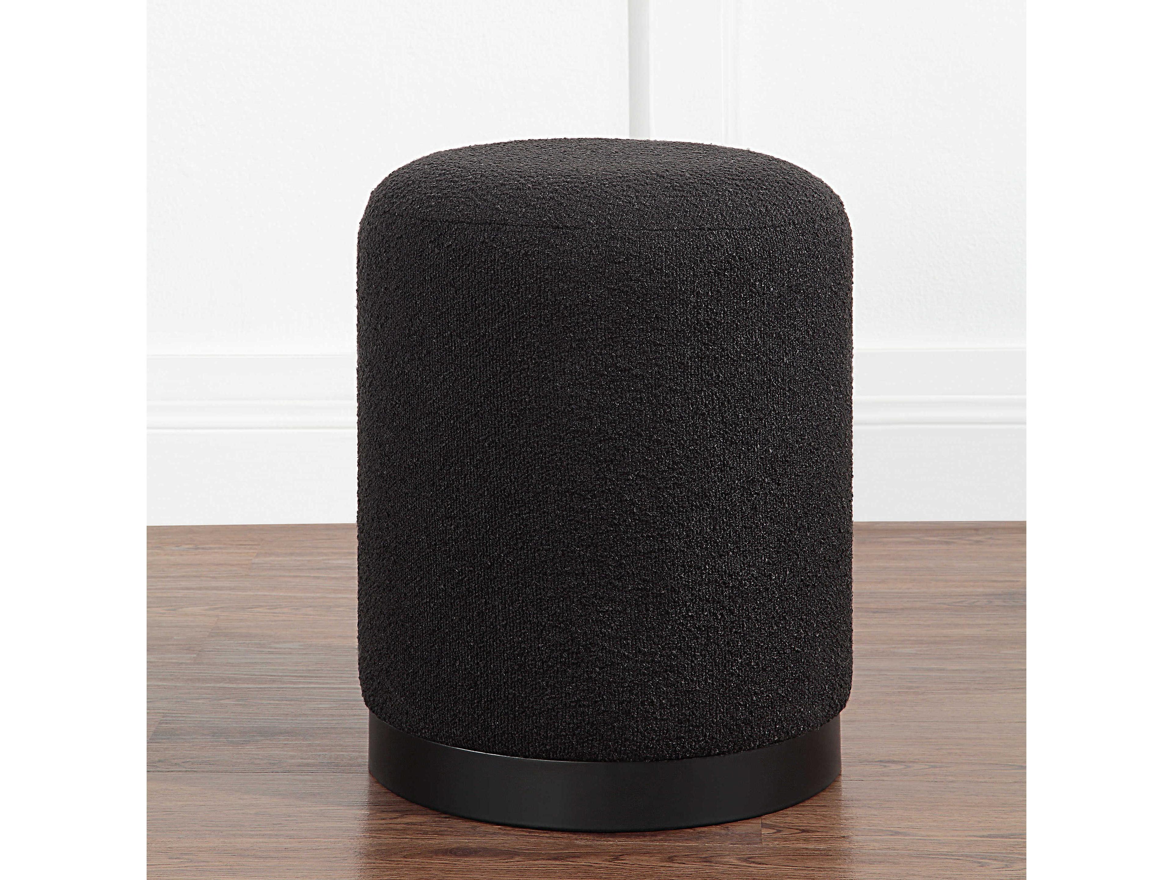 Renwil Castillo Black Upholstered Ottoman