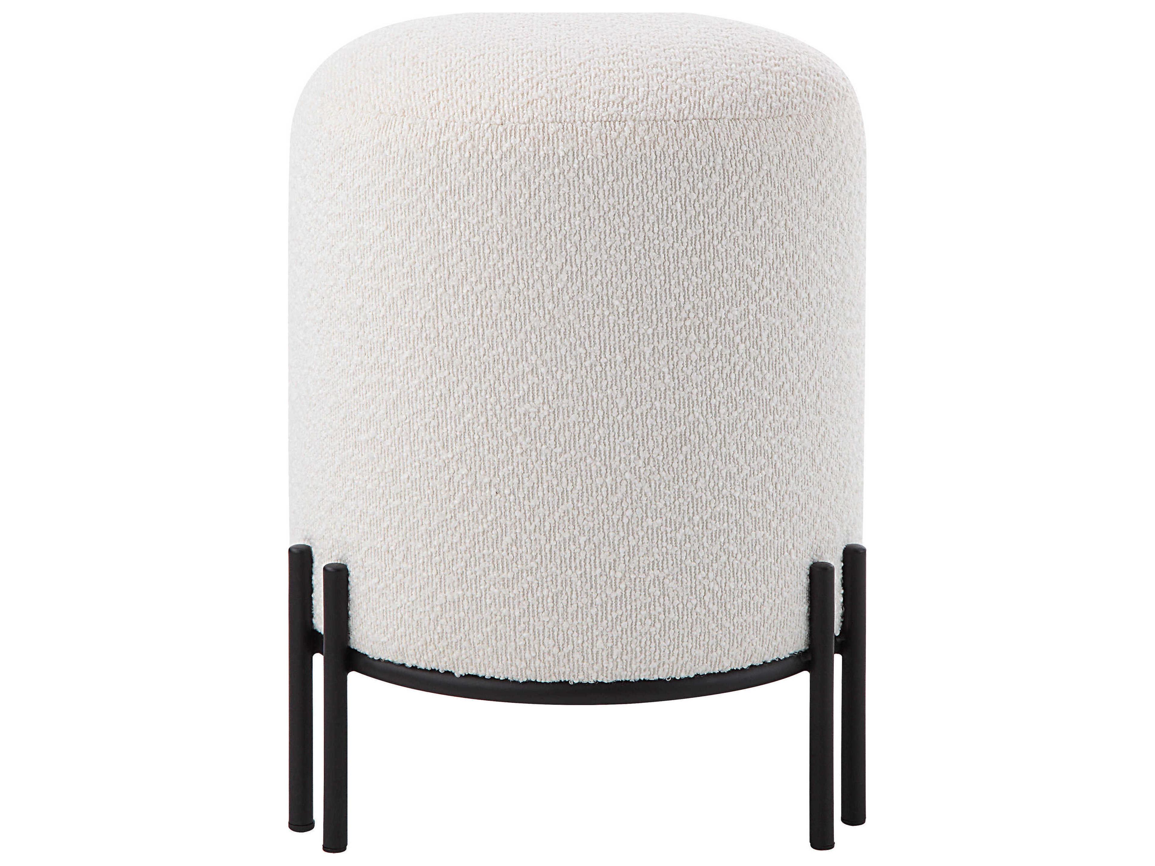 Renwil Cynthia White Upholstered Ottoman