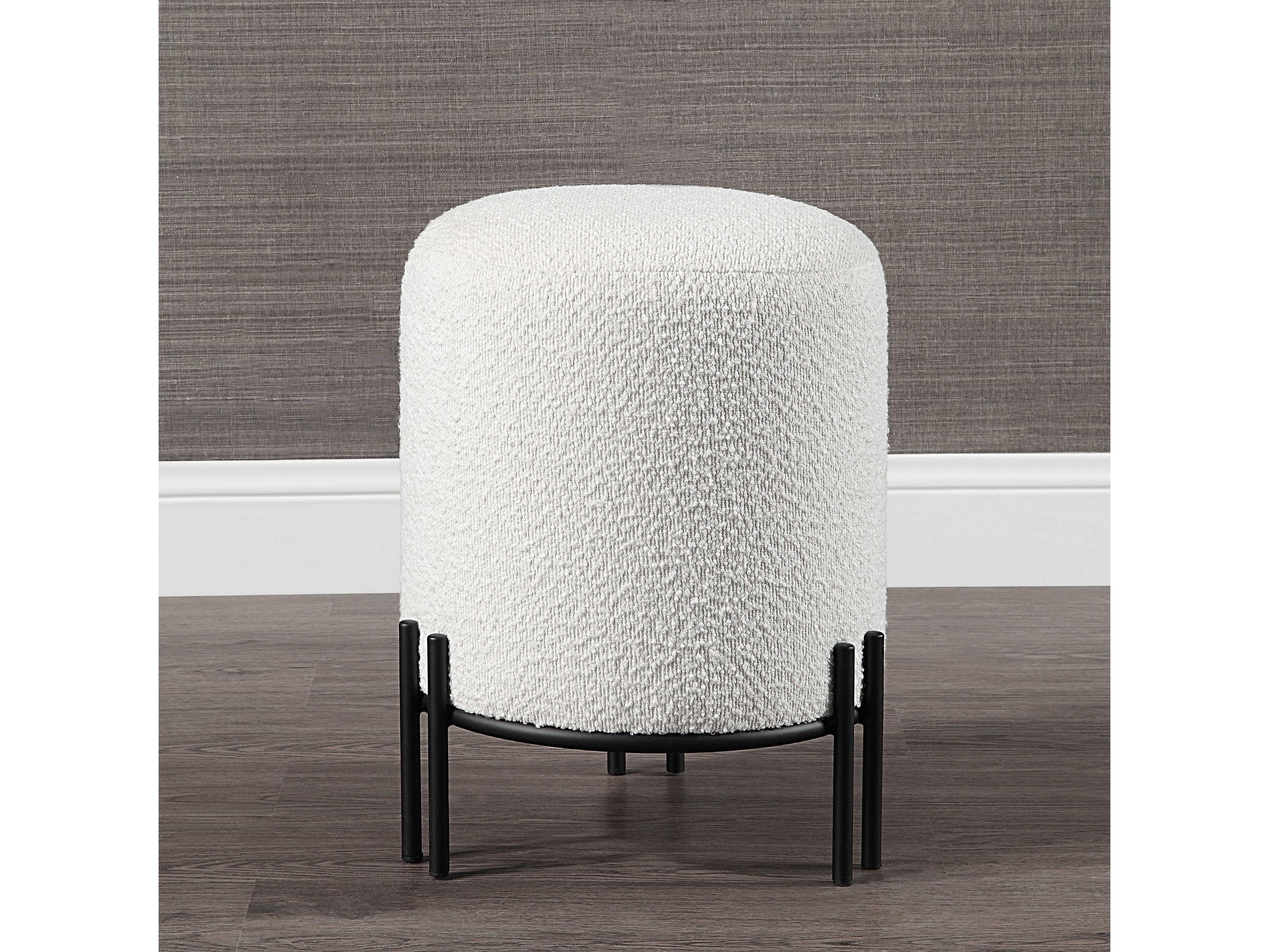 Renwil Cynthia White Upholstered Ottoman