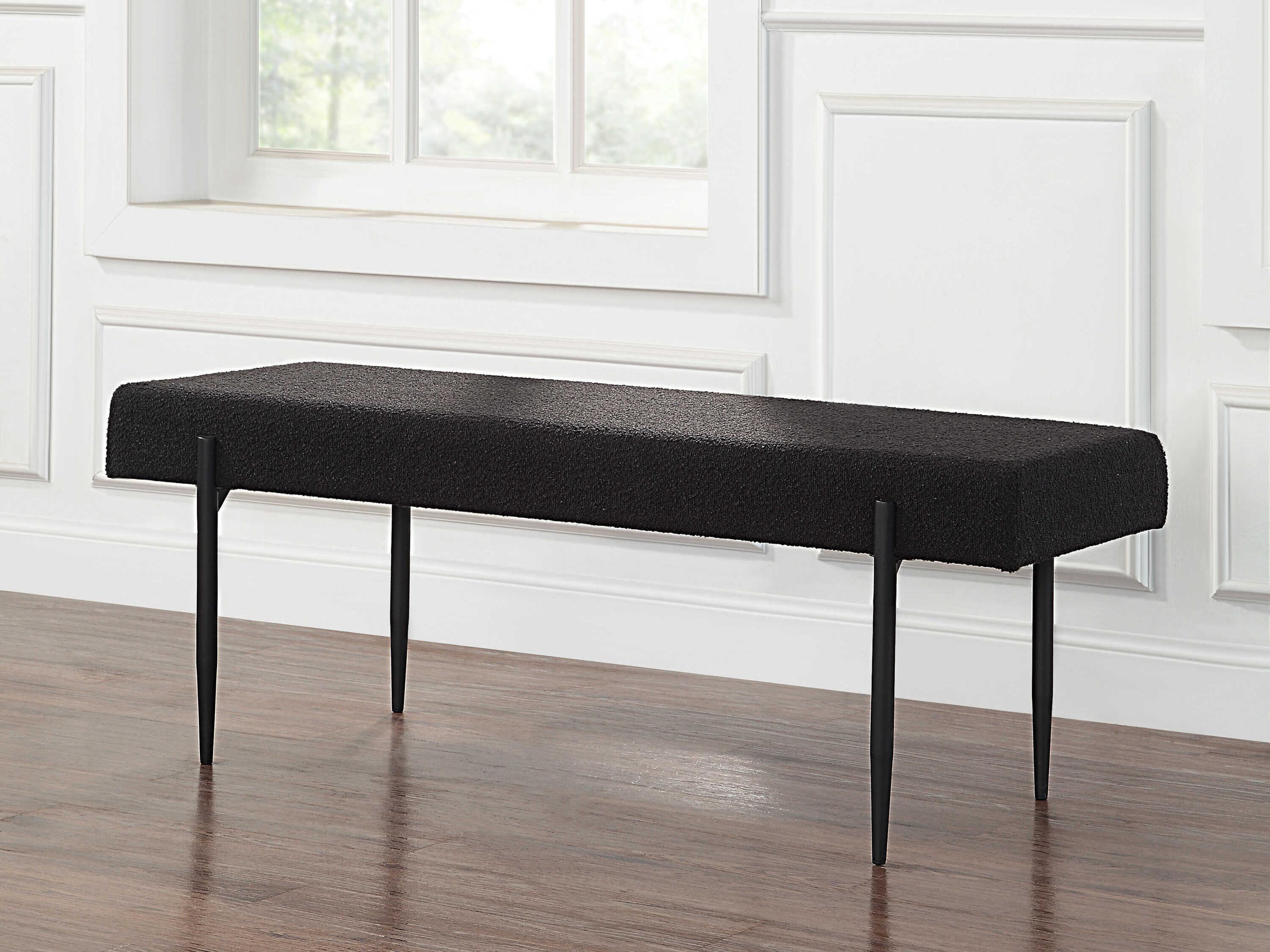Renwil Lowe Black Upholstered Accent Bench