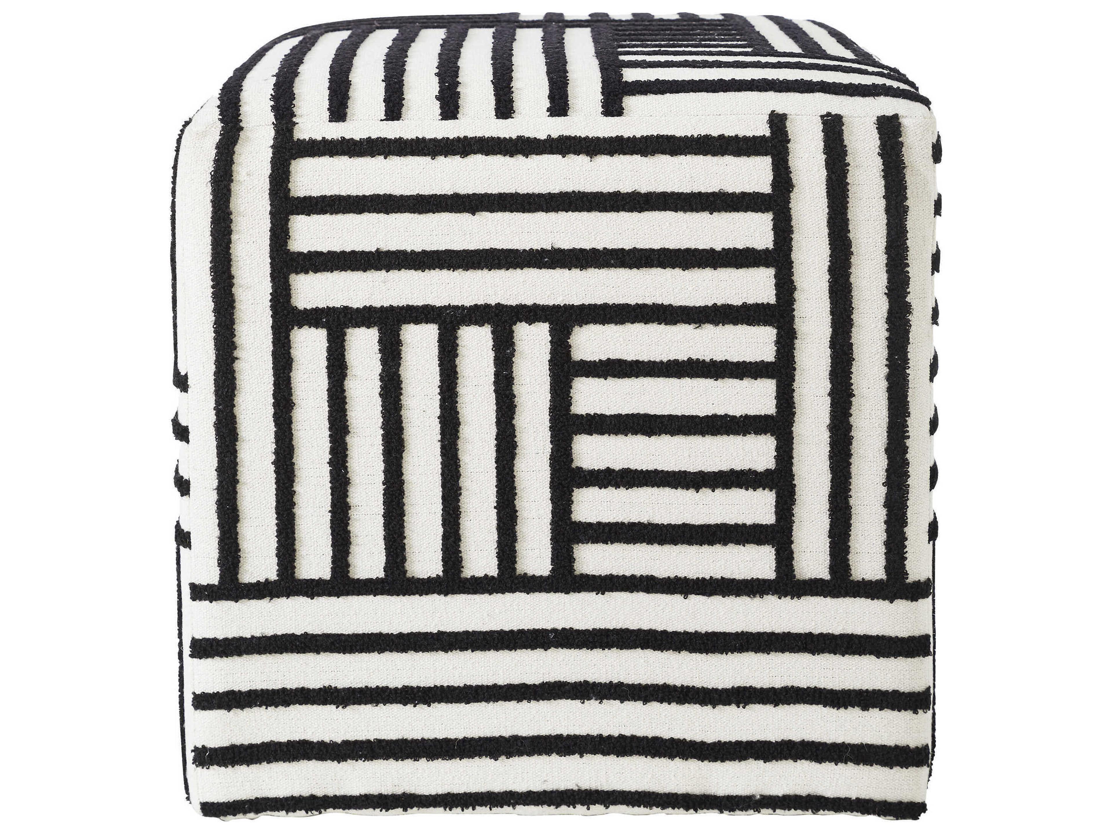 Renwil Monti Black Upholstered Ottoman