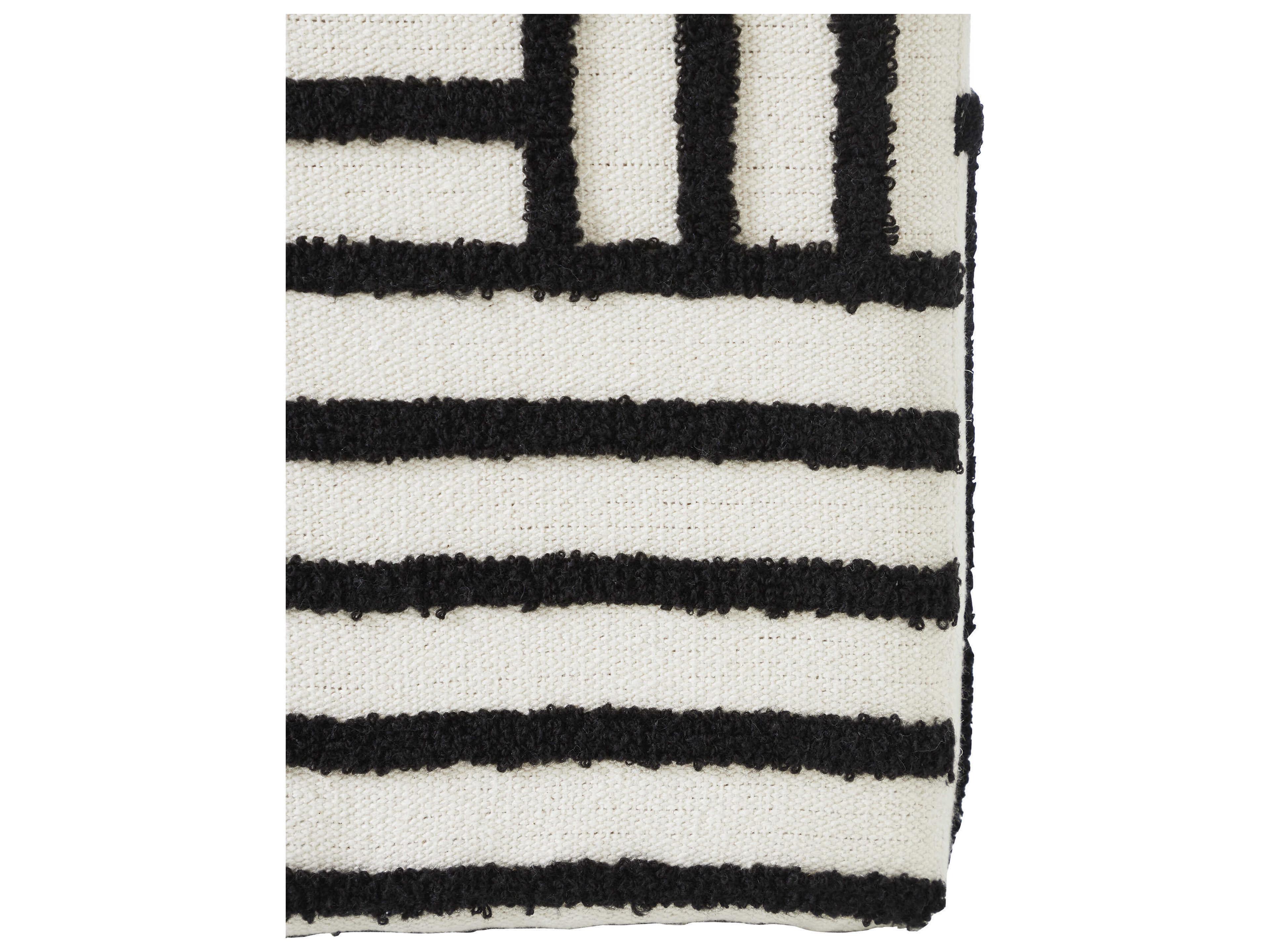 Renwil Monti Black Upholstered Ottoman