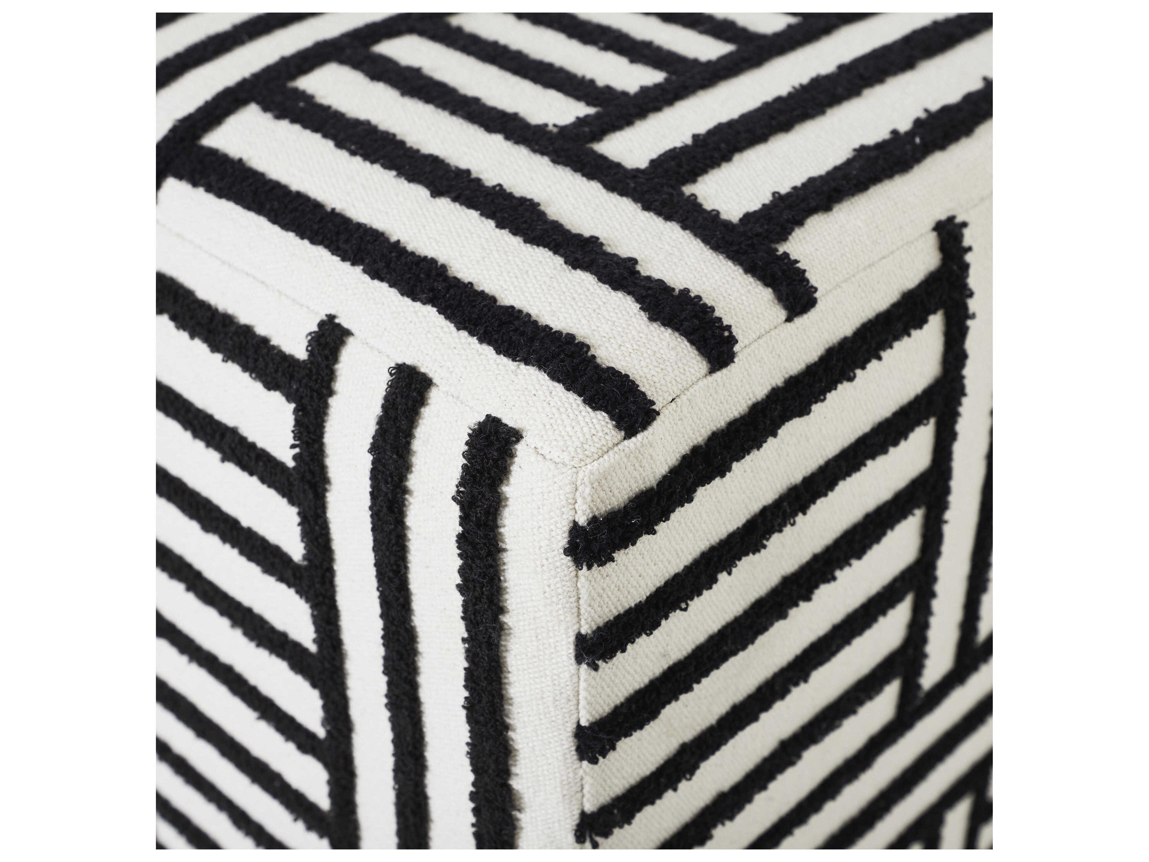 Renwil Monti Black Upholstered Ottoman