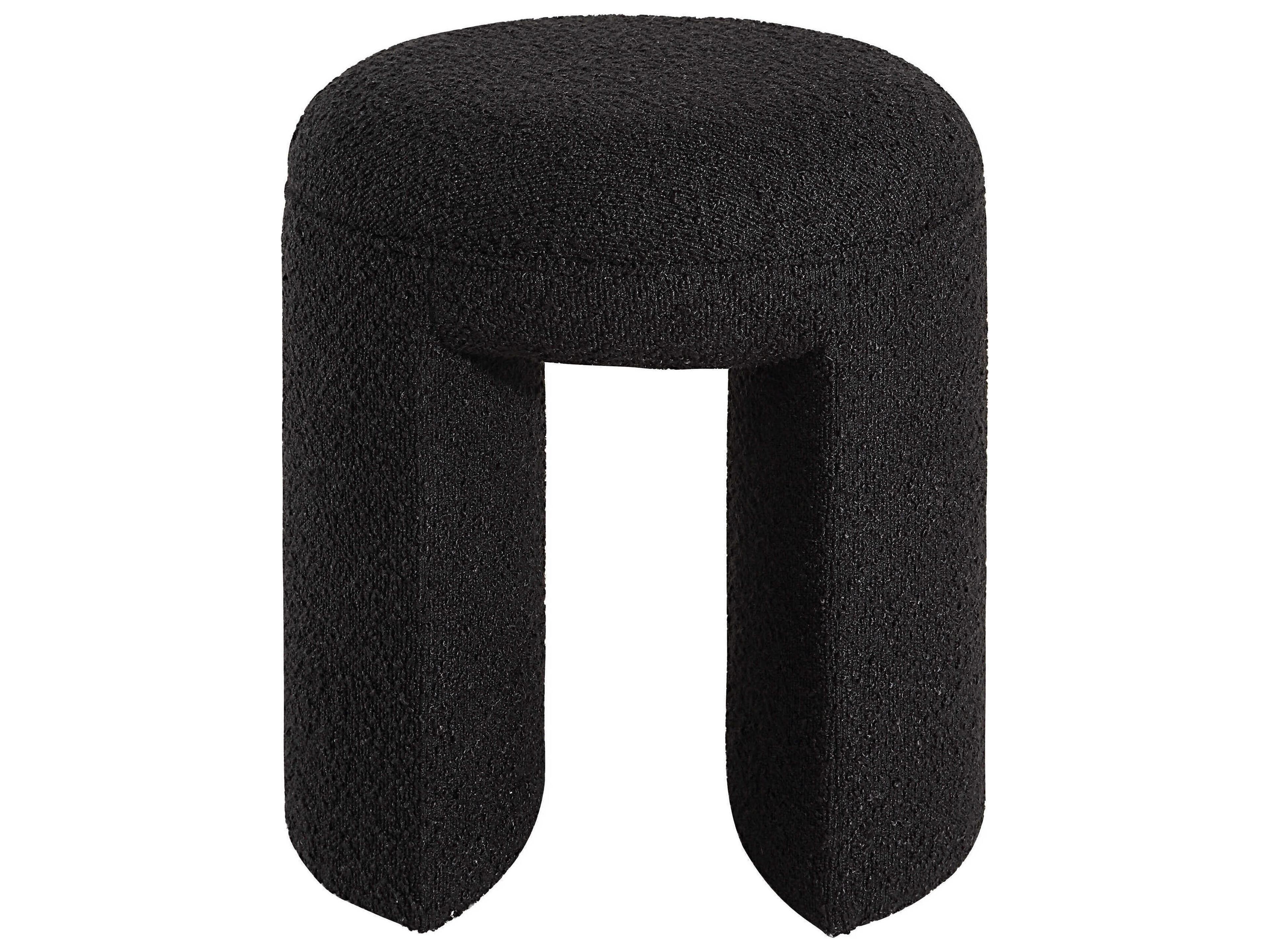 Renwil Amrah Black Upholstered Accent Stool