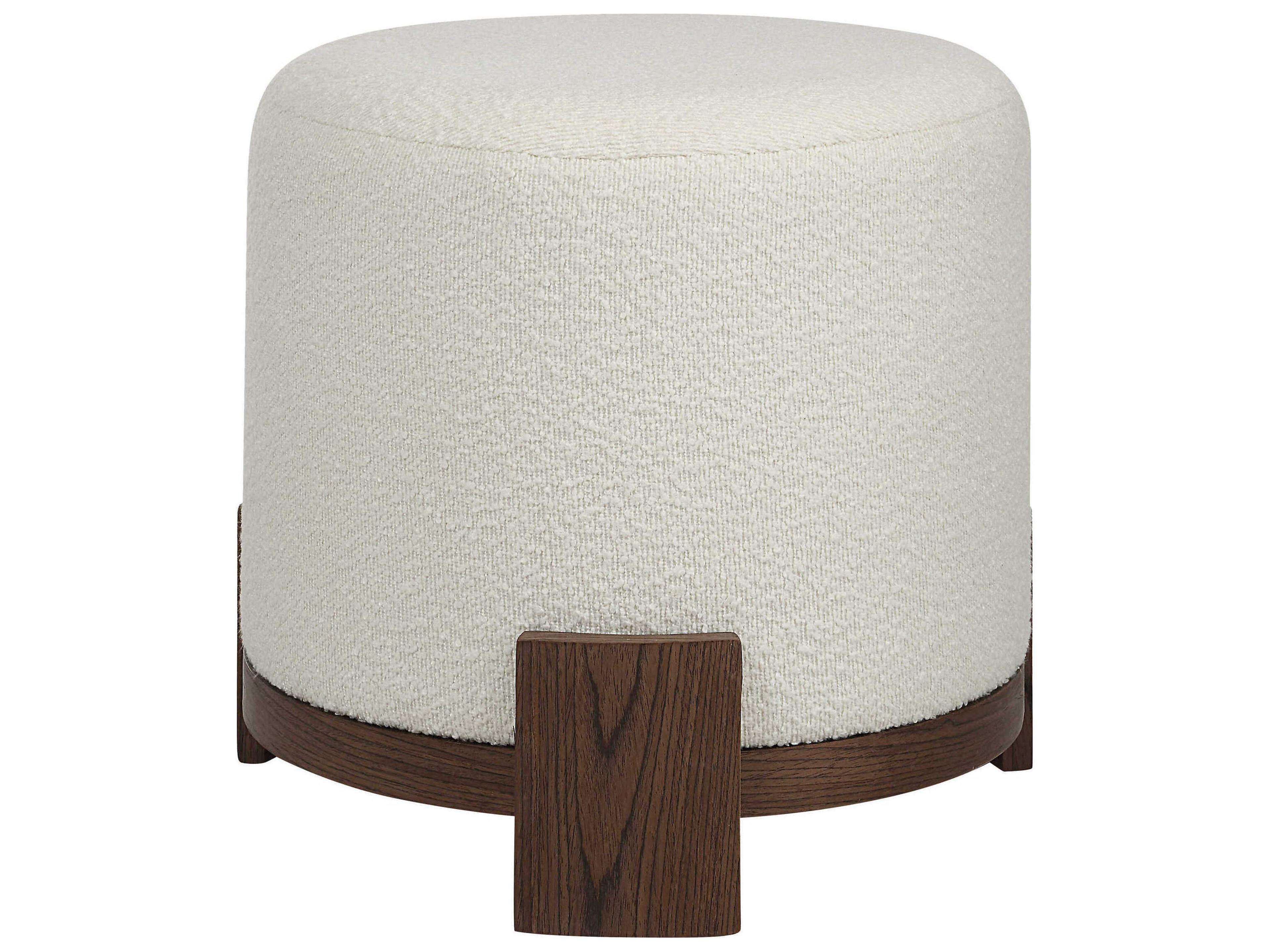 Renwil Chaves Ivory White Upholstered Ottoman