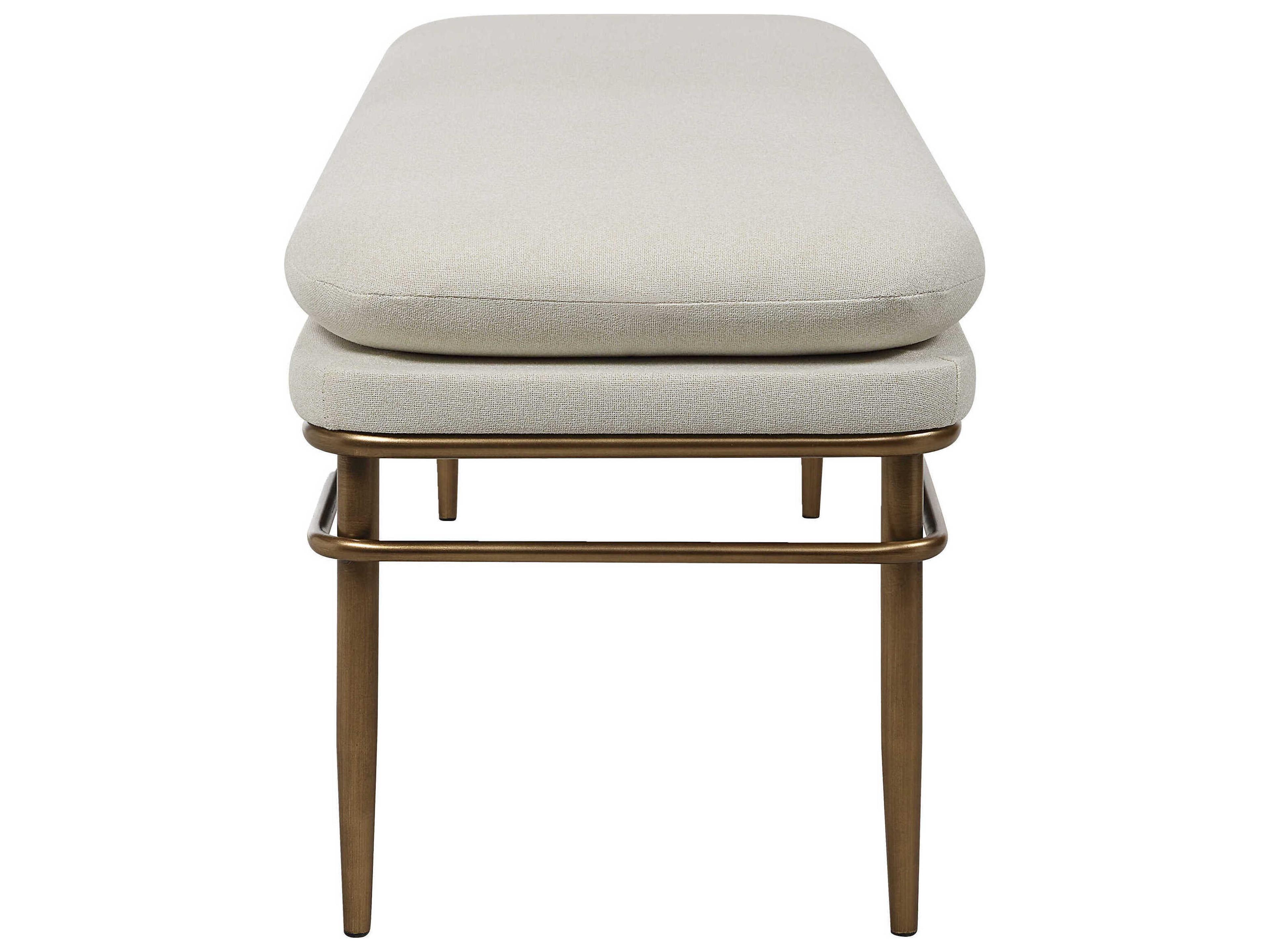 Renwil Paredes Natural Beige Upholstered Accent Bench