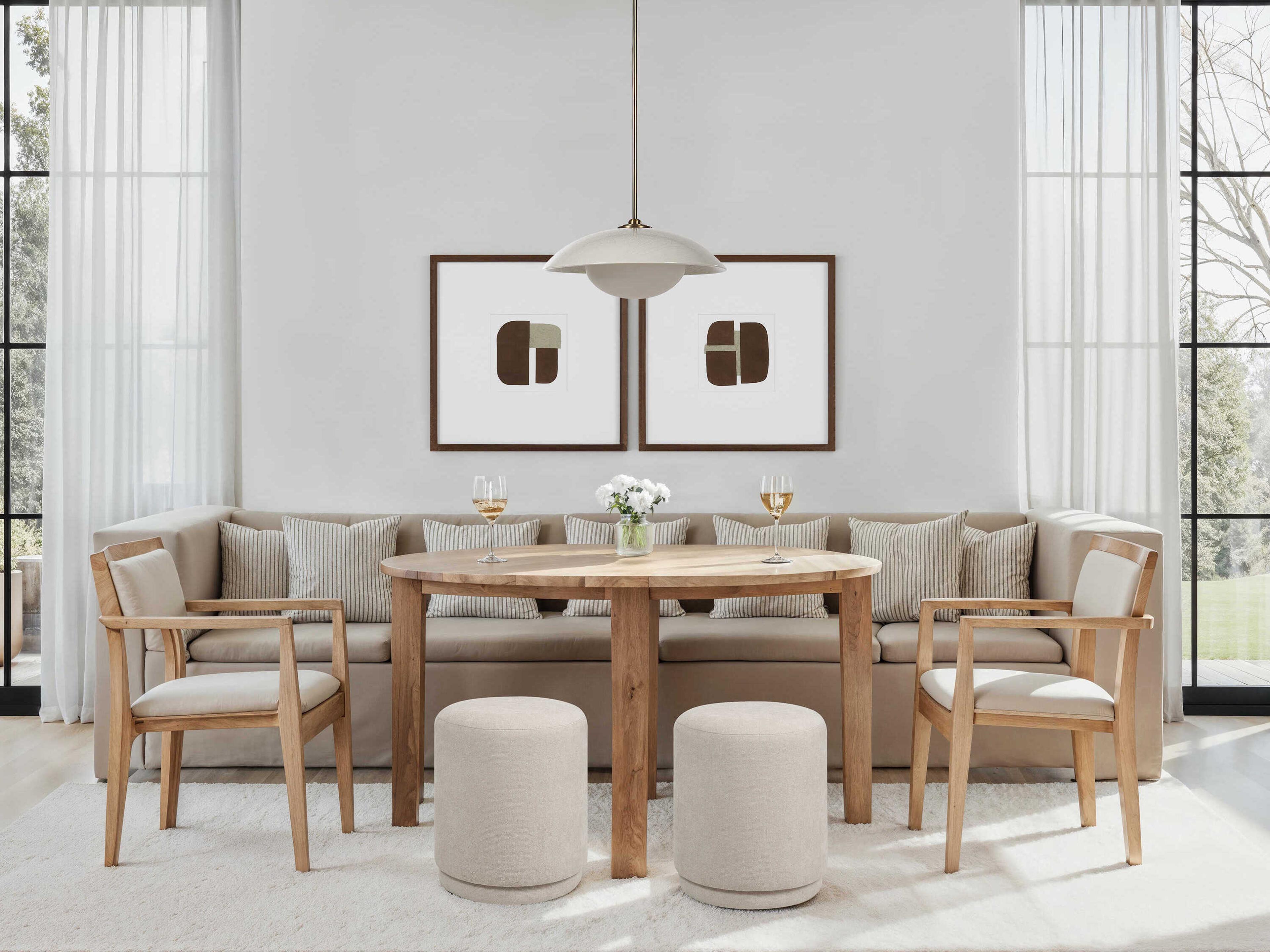 Renwil Persea Cool Grey Upholstered Accent Stool