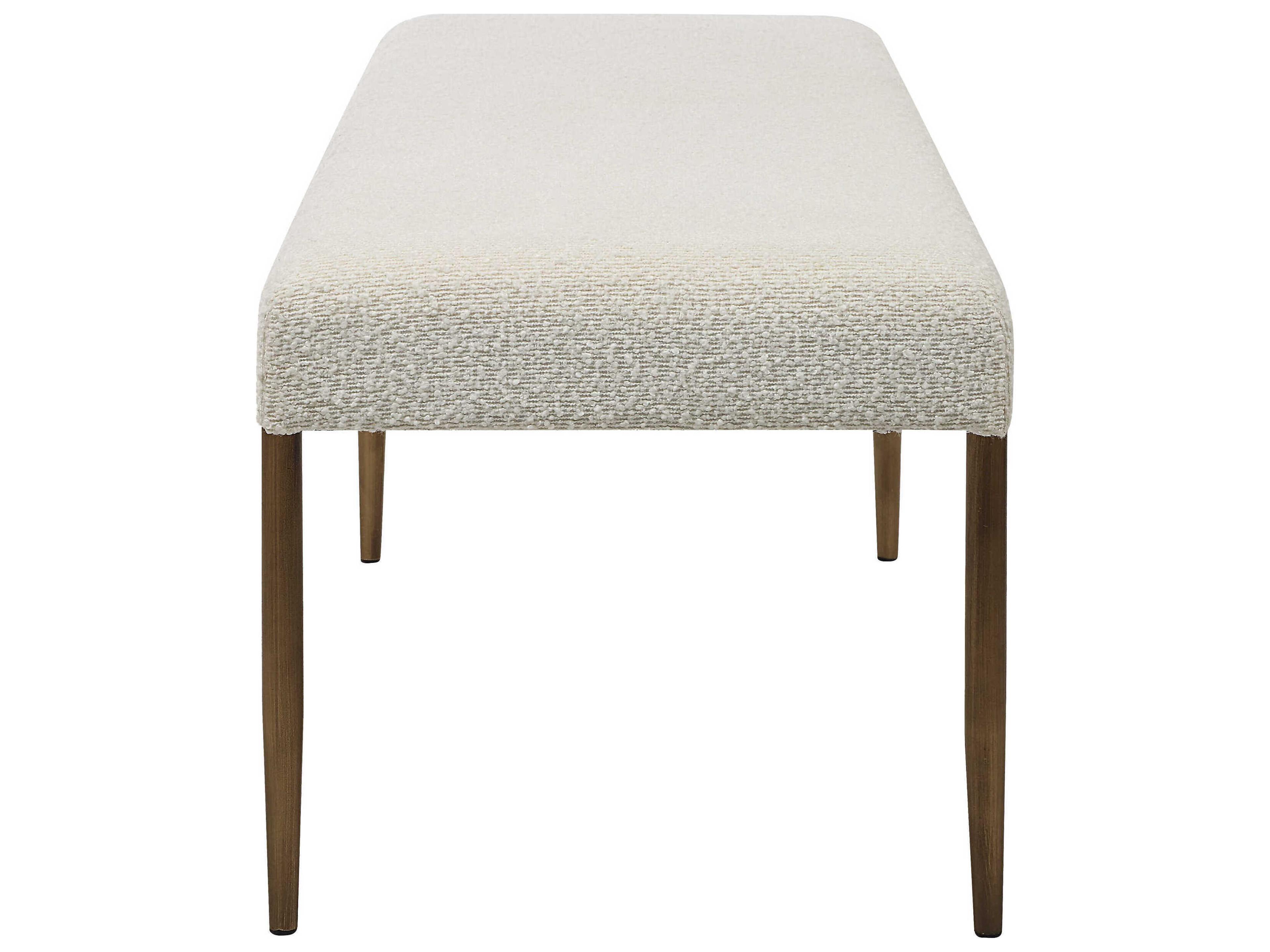 Renwil Indus Ivory Beige Upholstered Accent Bench