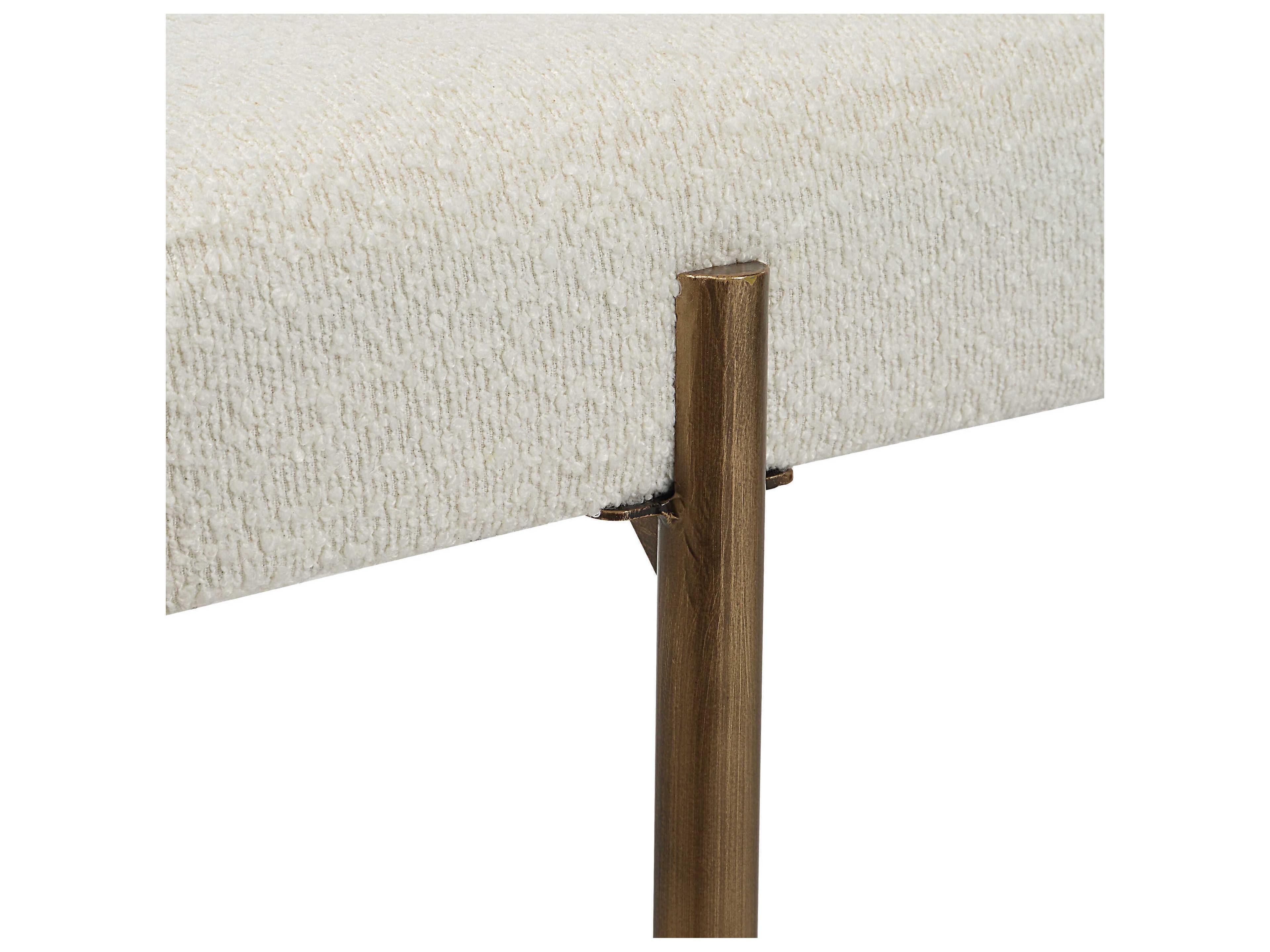Renwil Indus Ivory Beige Upholstered Accent Bench