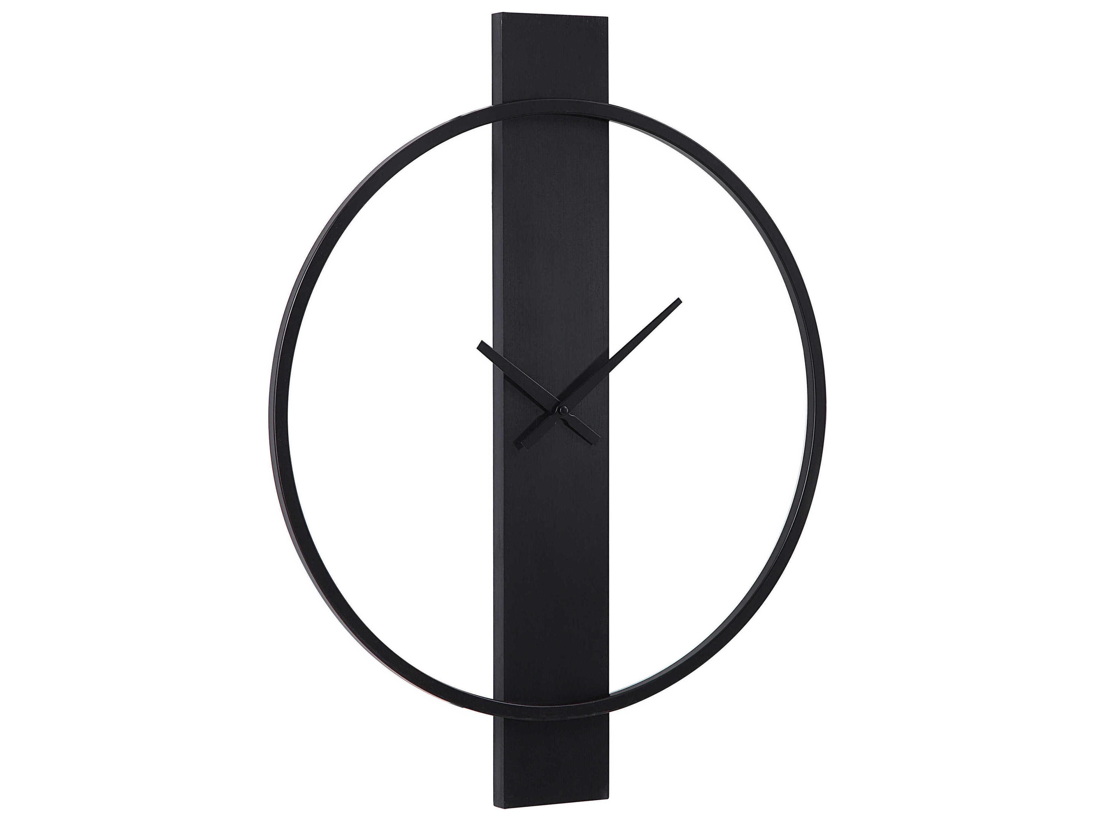 Renwil Romane Matte Black Iron Wall Clock