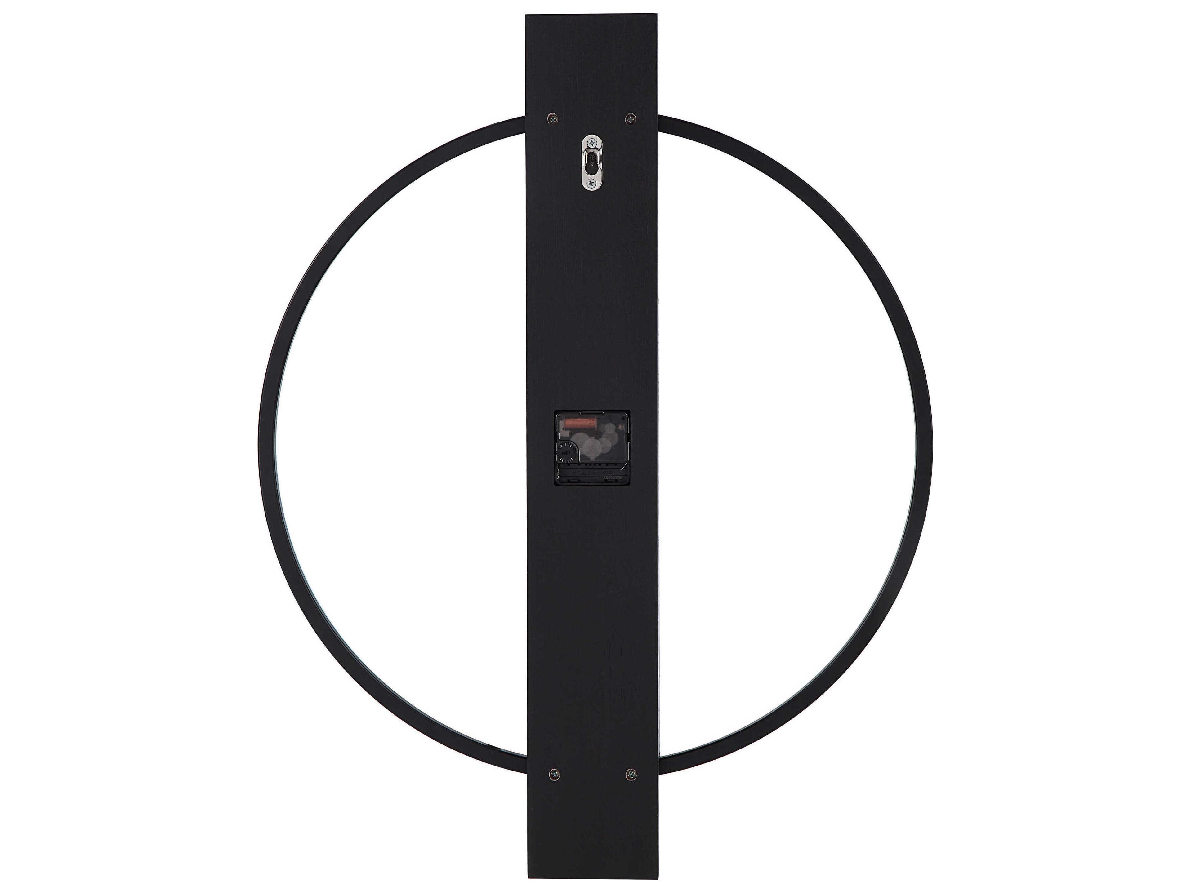 Renwil Romane Matte Black Iron Wall Clock
