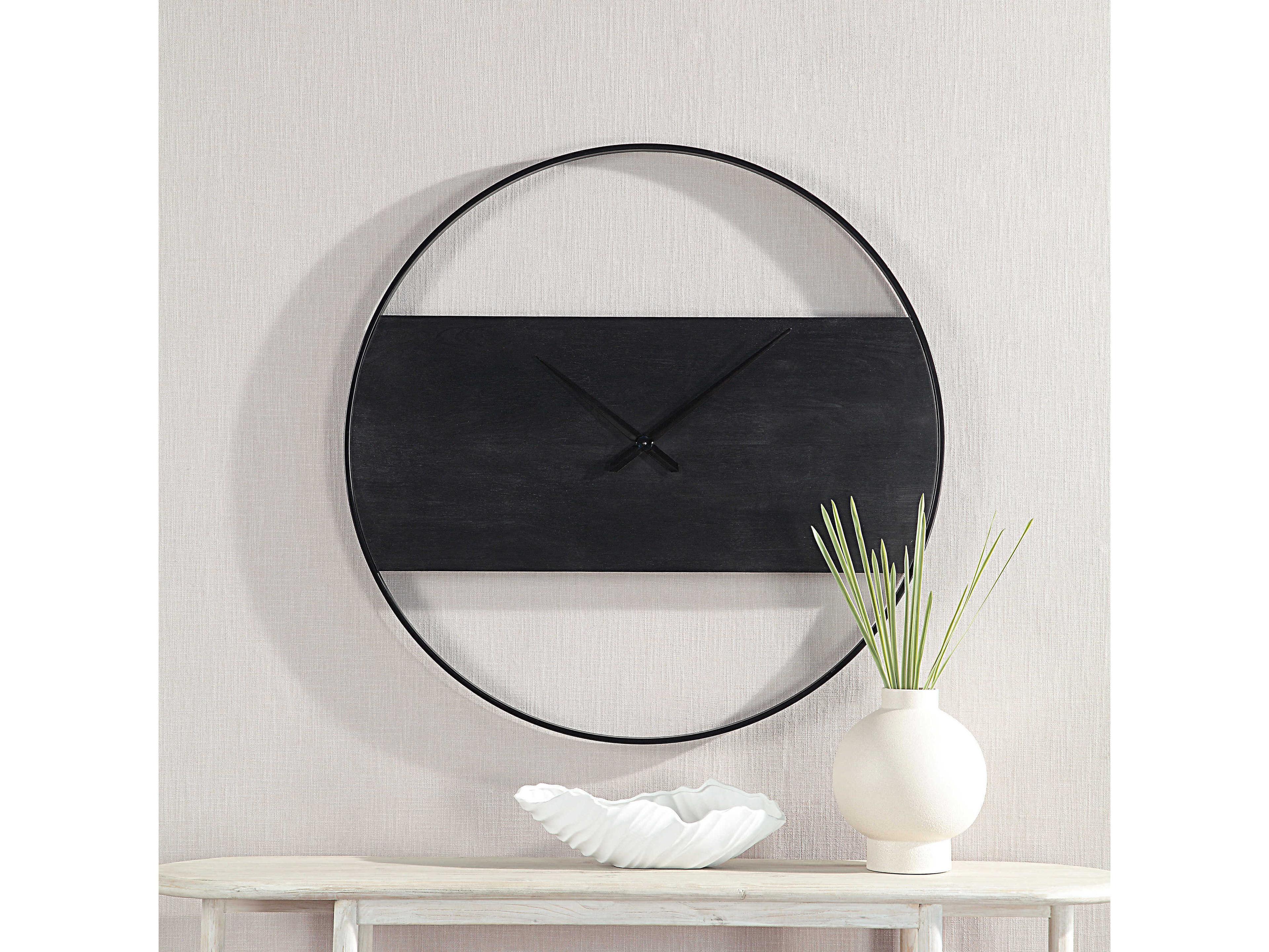 Renwil Romy Matte Black Iron Wall Clock